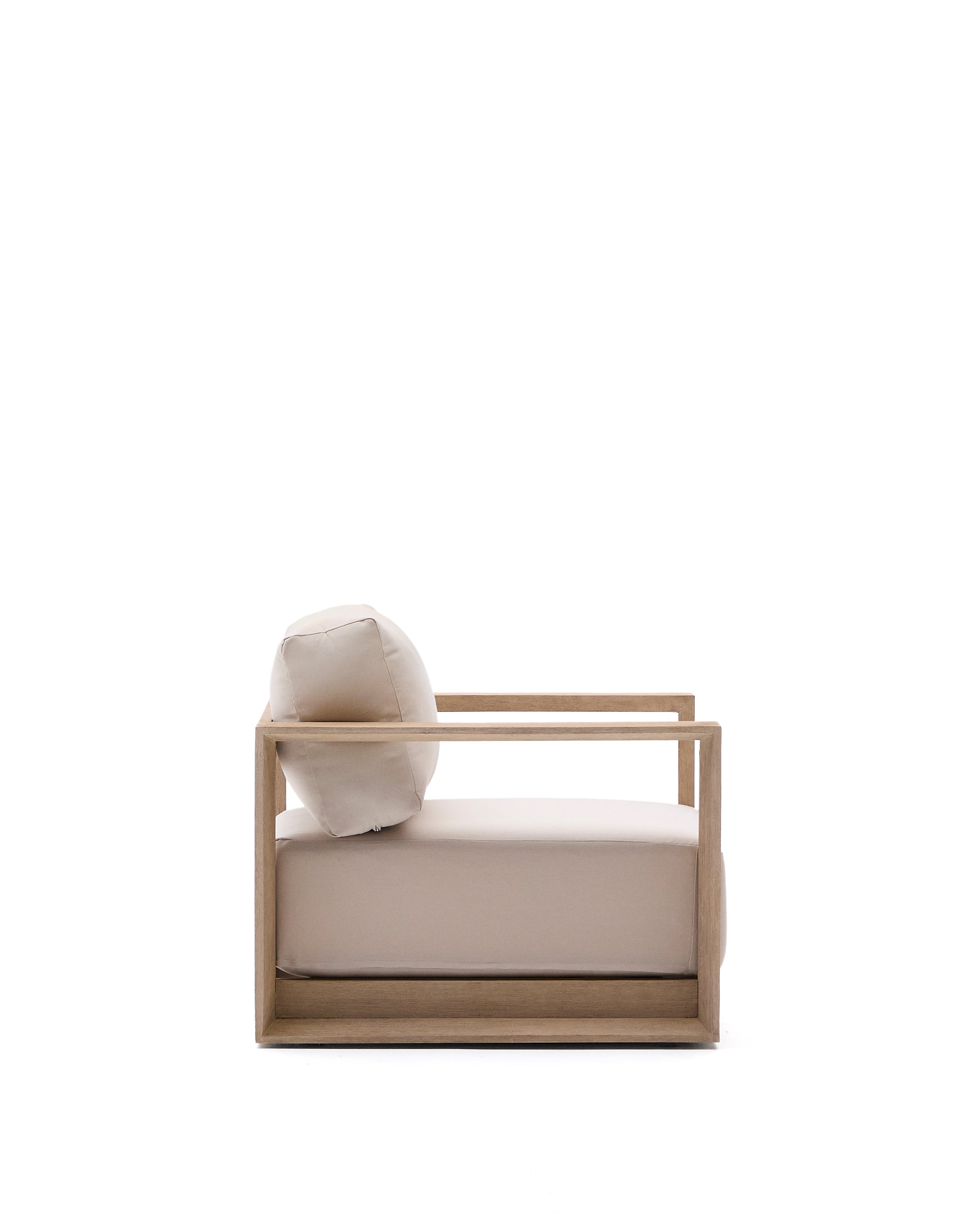 Ambra armchair in solid acacia wood with light finish FSC 100% - Product Image