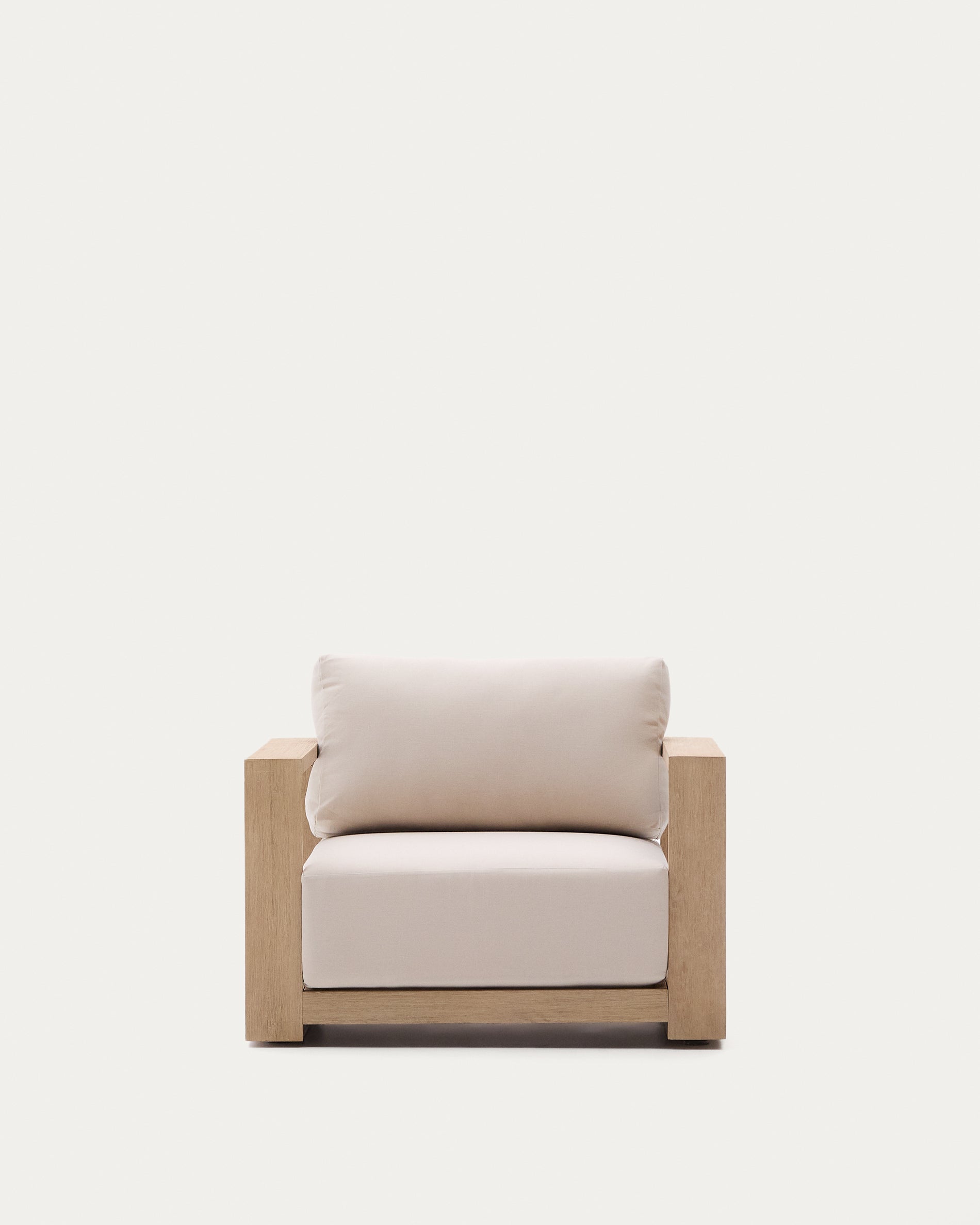 Ambra armchair in solid acacia wood with light finish FSC 100% - Product View