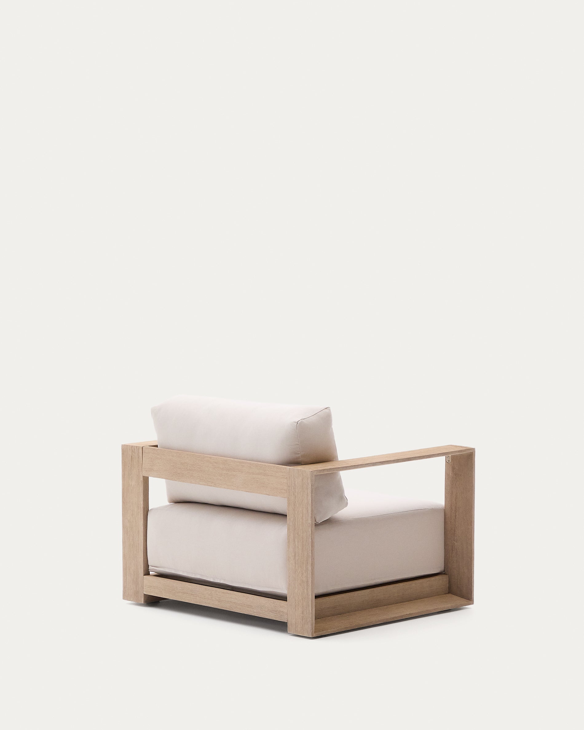 Ambra armchair in solid acacia wood with light finish FSC 100% - Product View