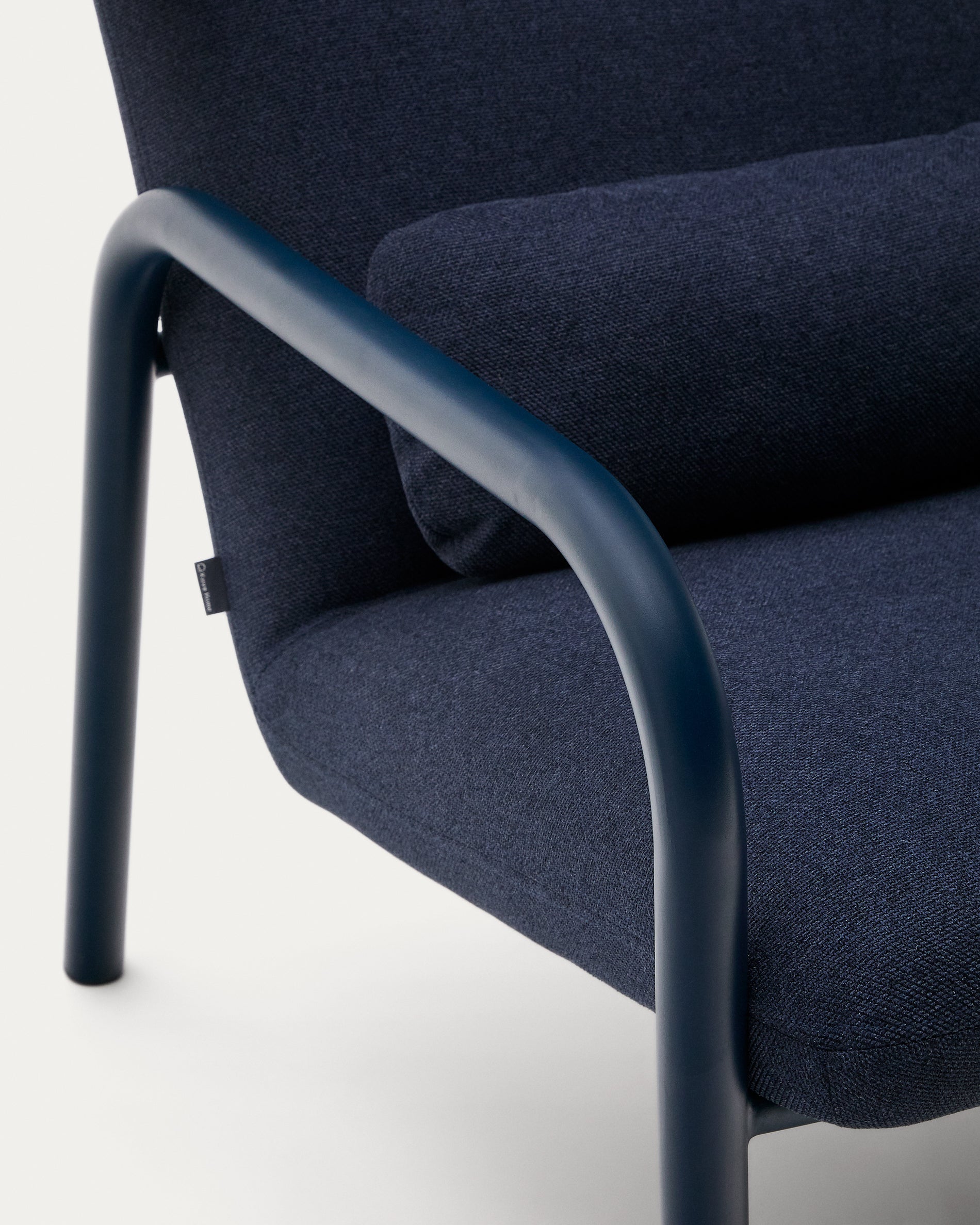 Inari armchair in blue with blue painted steel finish FSC Mix Credit - Detail