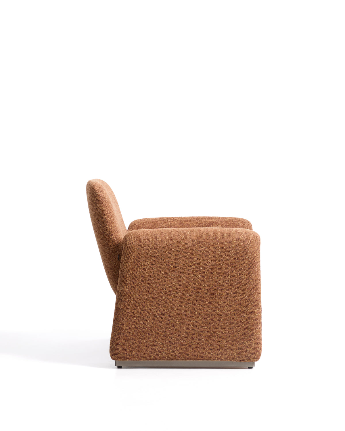 Melvia terracotta chenille armchair - Product Image