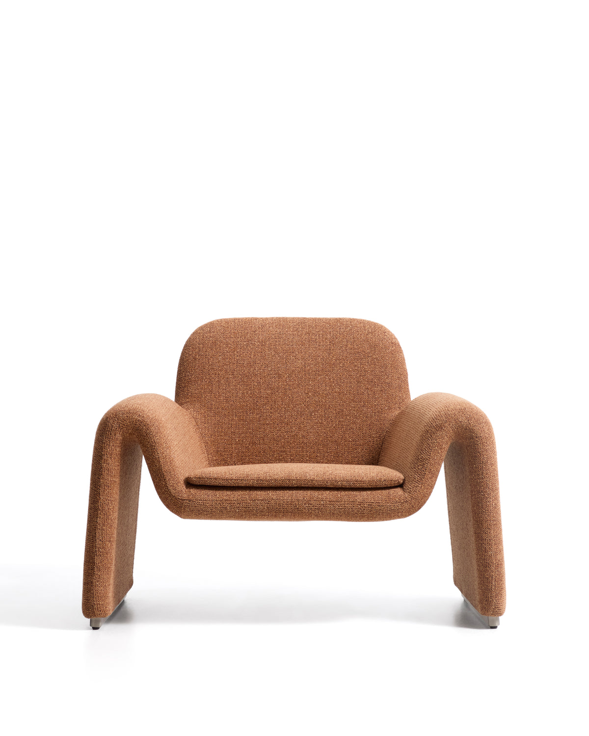 Melvia terracotta chenille armchair - Product Image