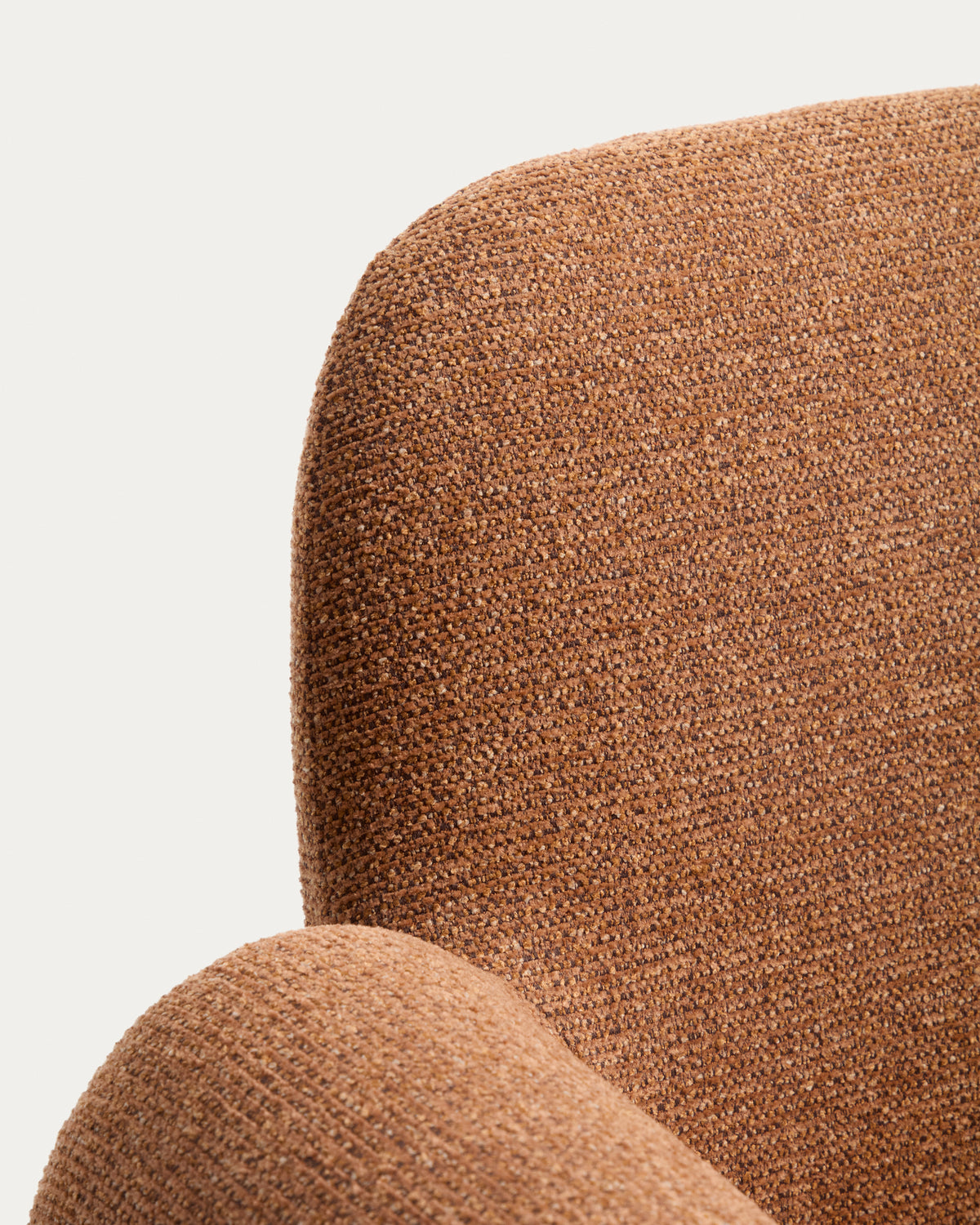Melvia terracotta chenille armchair - Detail