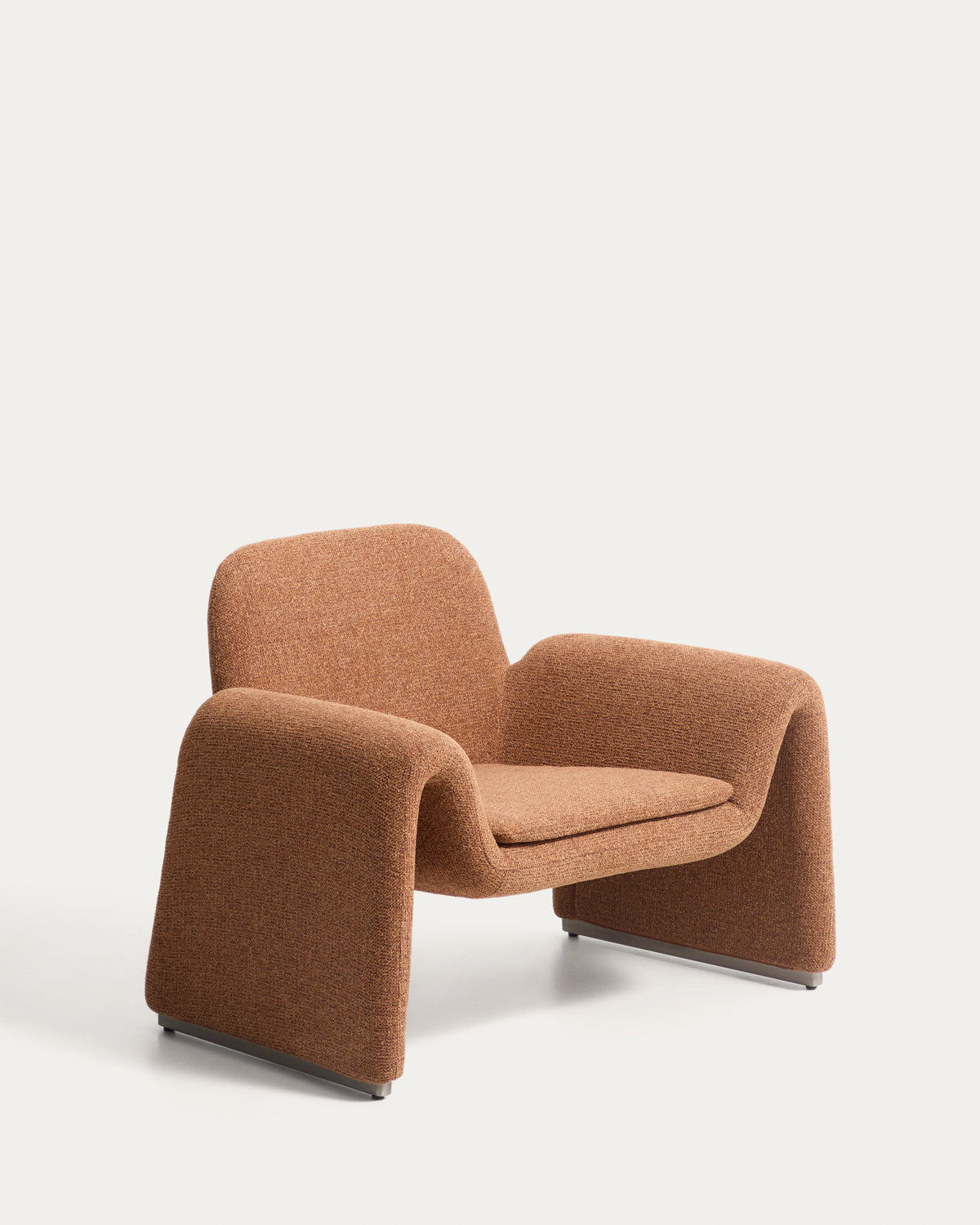 Melvia terracotta chenille armchair - Product View