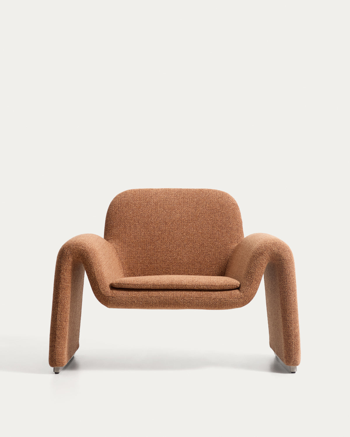 Melvia terracotta chenille armchair - Product View