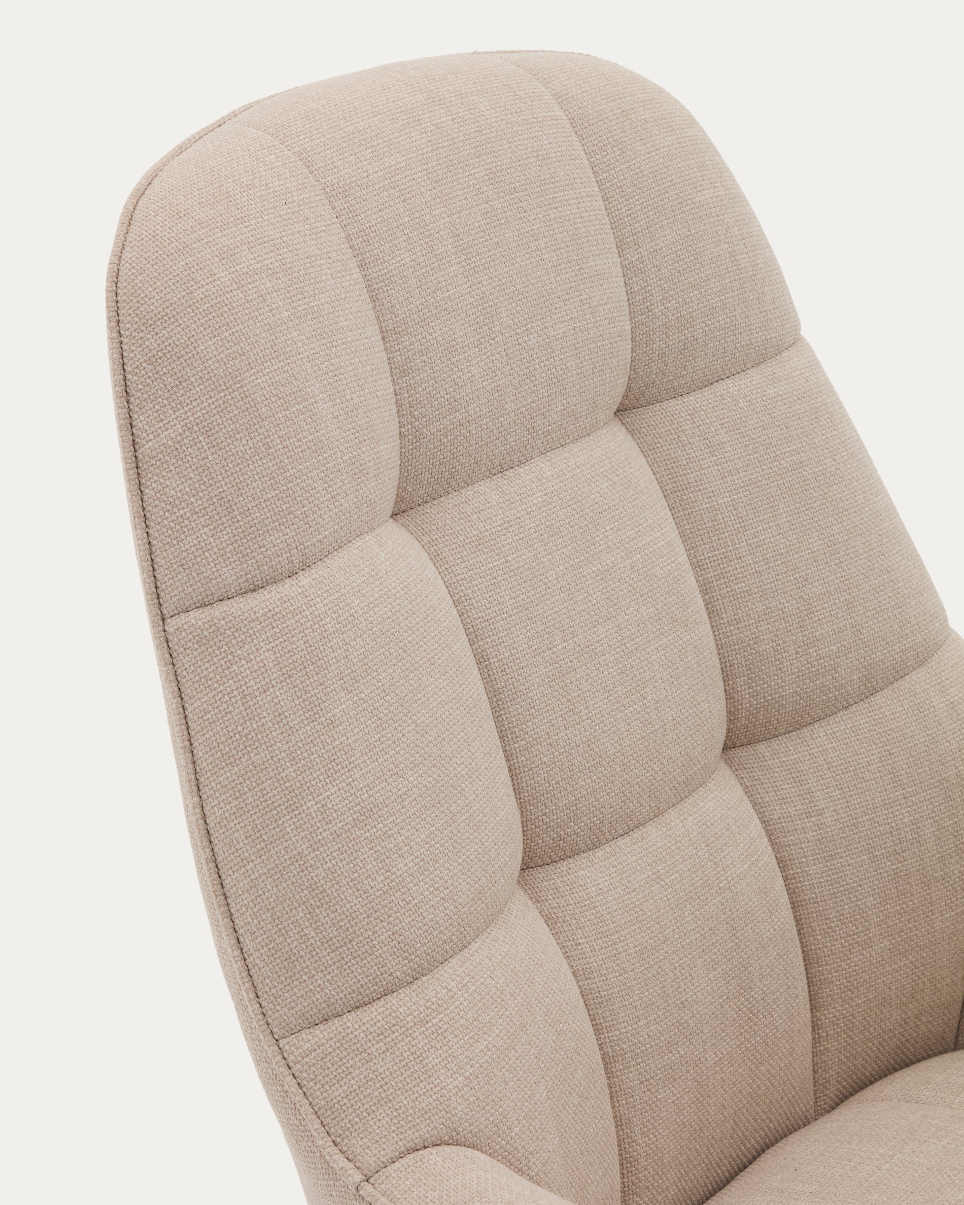 Jaspe beige swivel armchair with grey-finished metal, FSC 100% - Detail