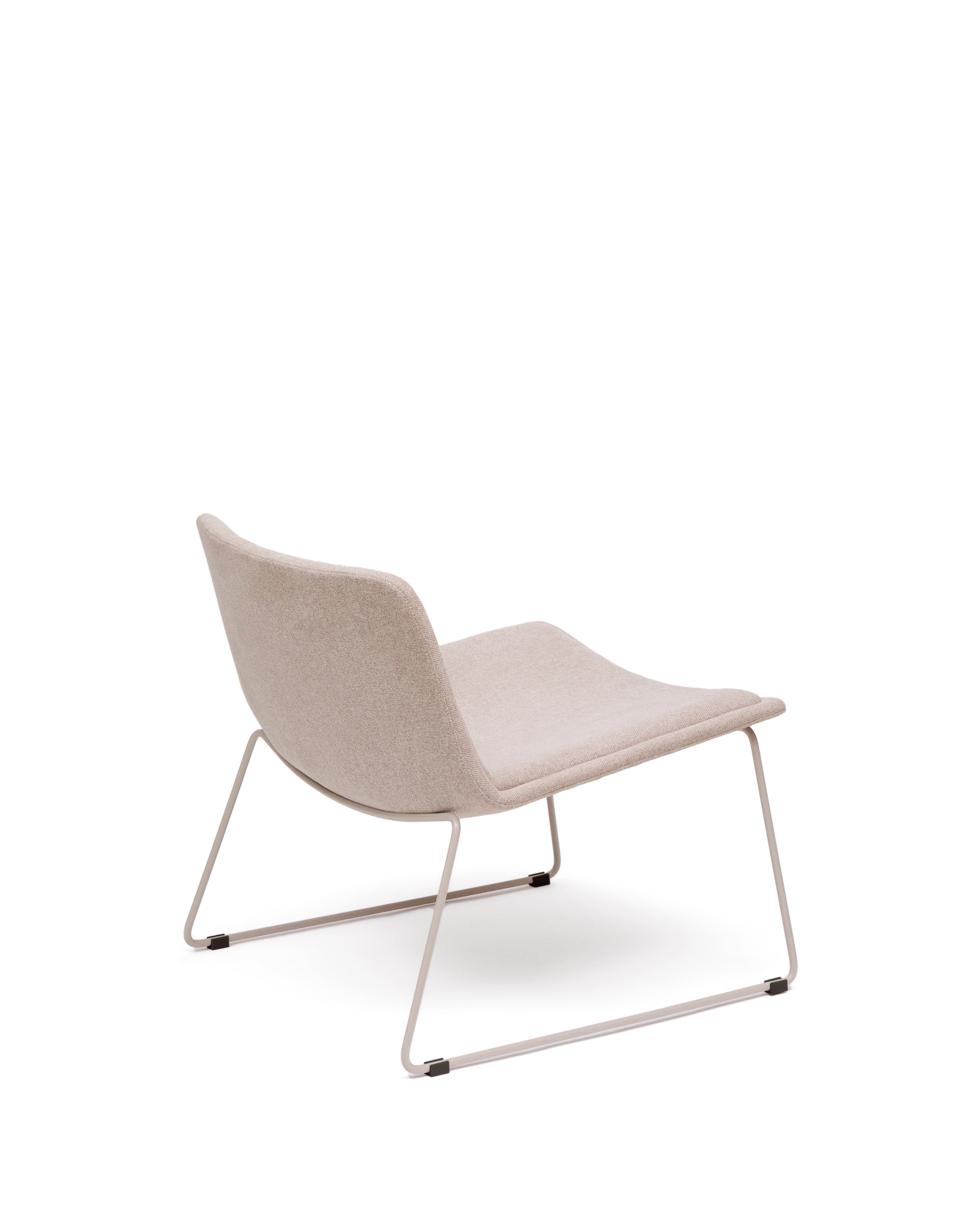 Zahara beige armchair and steel in a beige finish, 100% FSC - Product Image