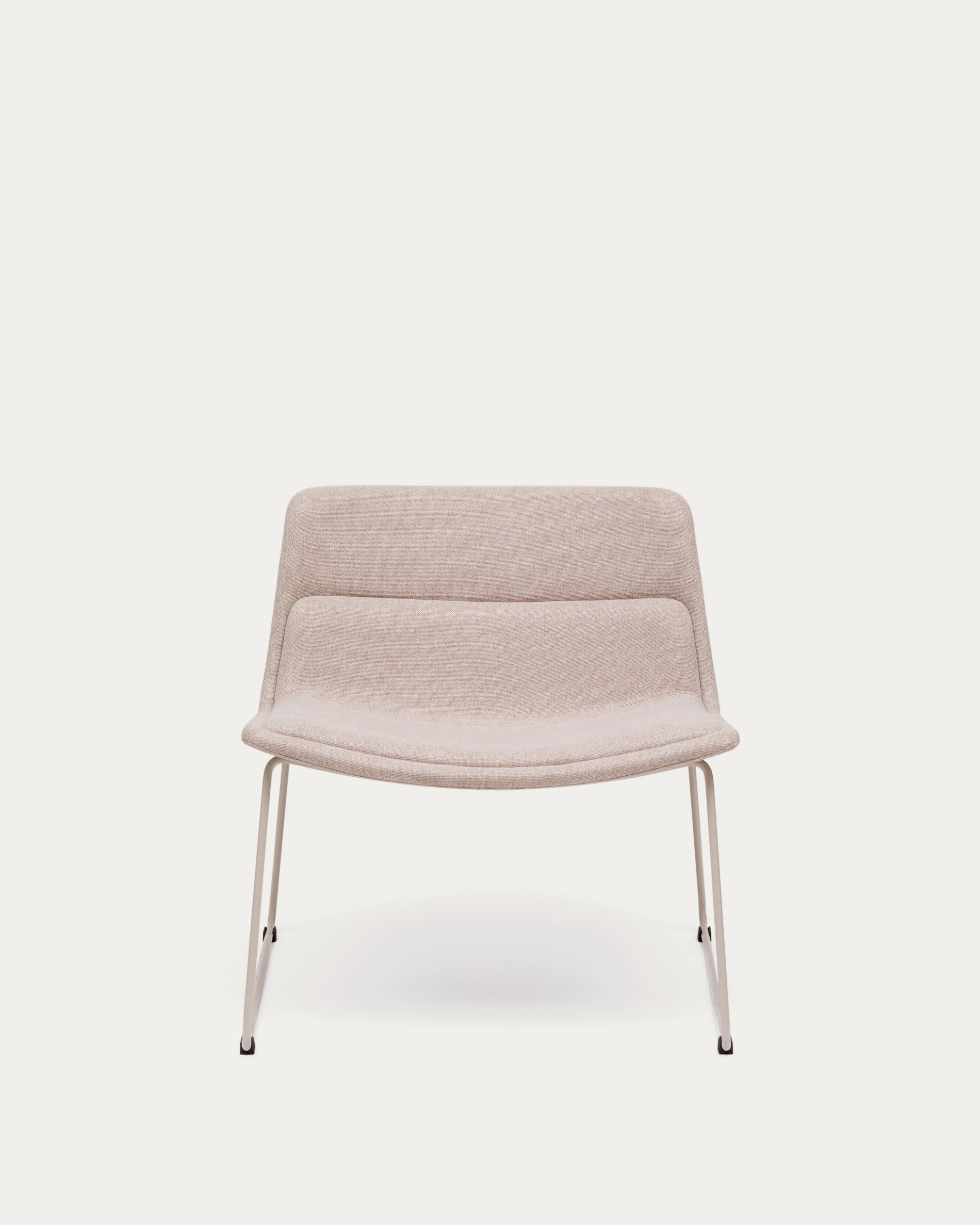 Zahara beige armchair and steel in a beige finish, 100% FSC - Product View