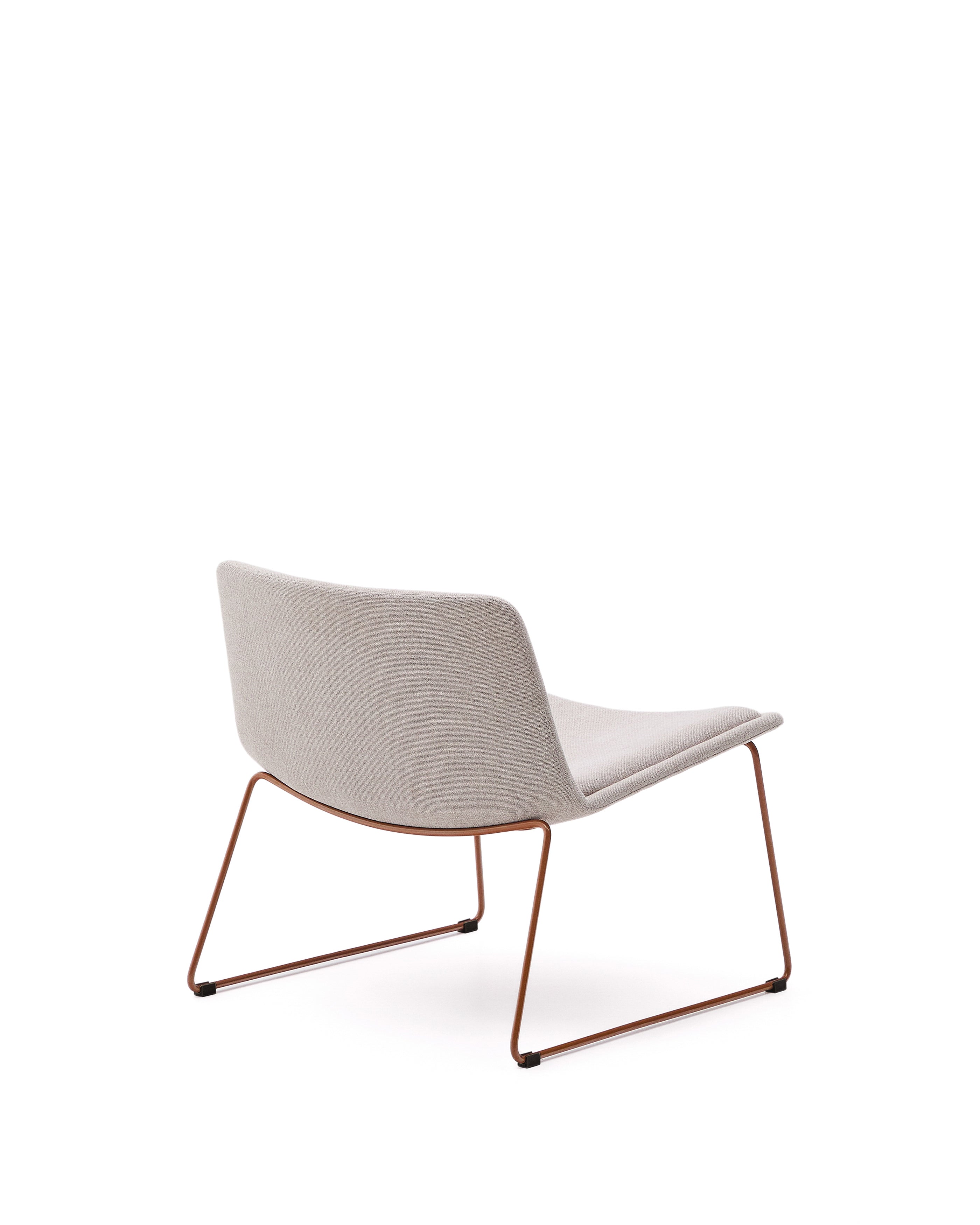 Zahara beige armchair with steel legs and FSC 100% terracotta finish - Product Image
