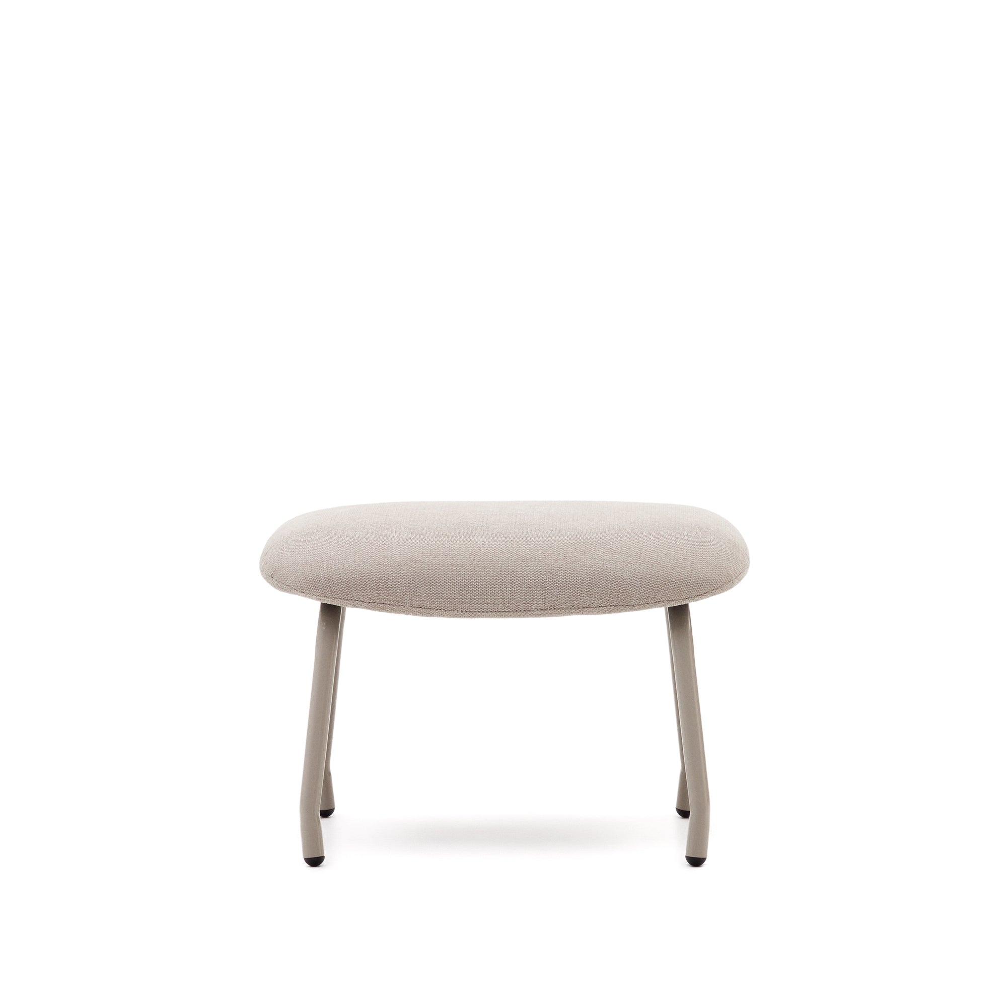 Belina beige chenille footrest in steel with beige finish FSC 100% - Product Image