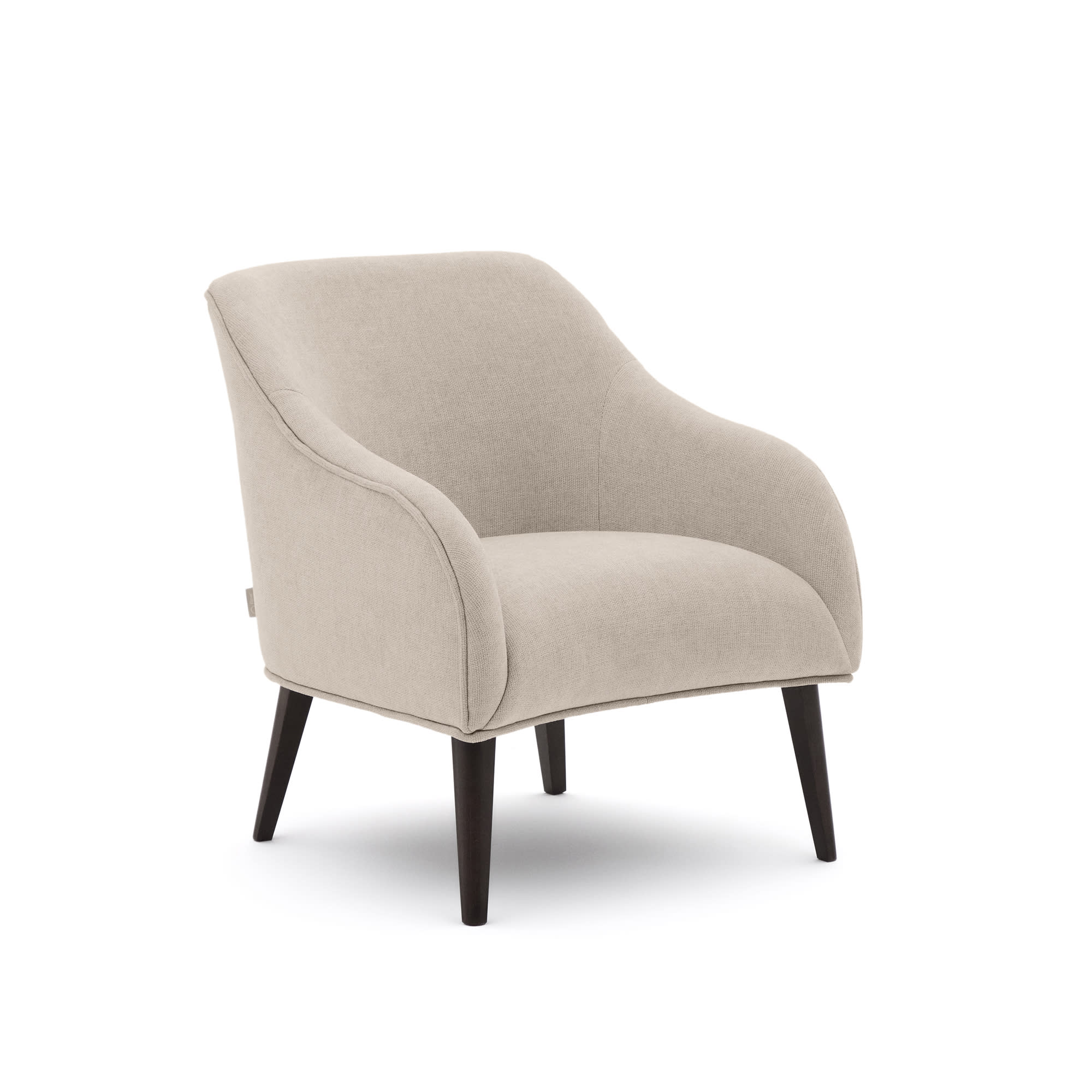 Bobly armchair in beige and with solid beech wood in a wenge finish FSC Mix Credit