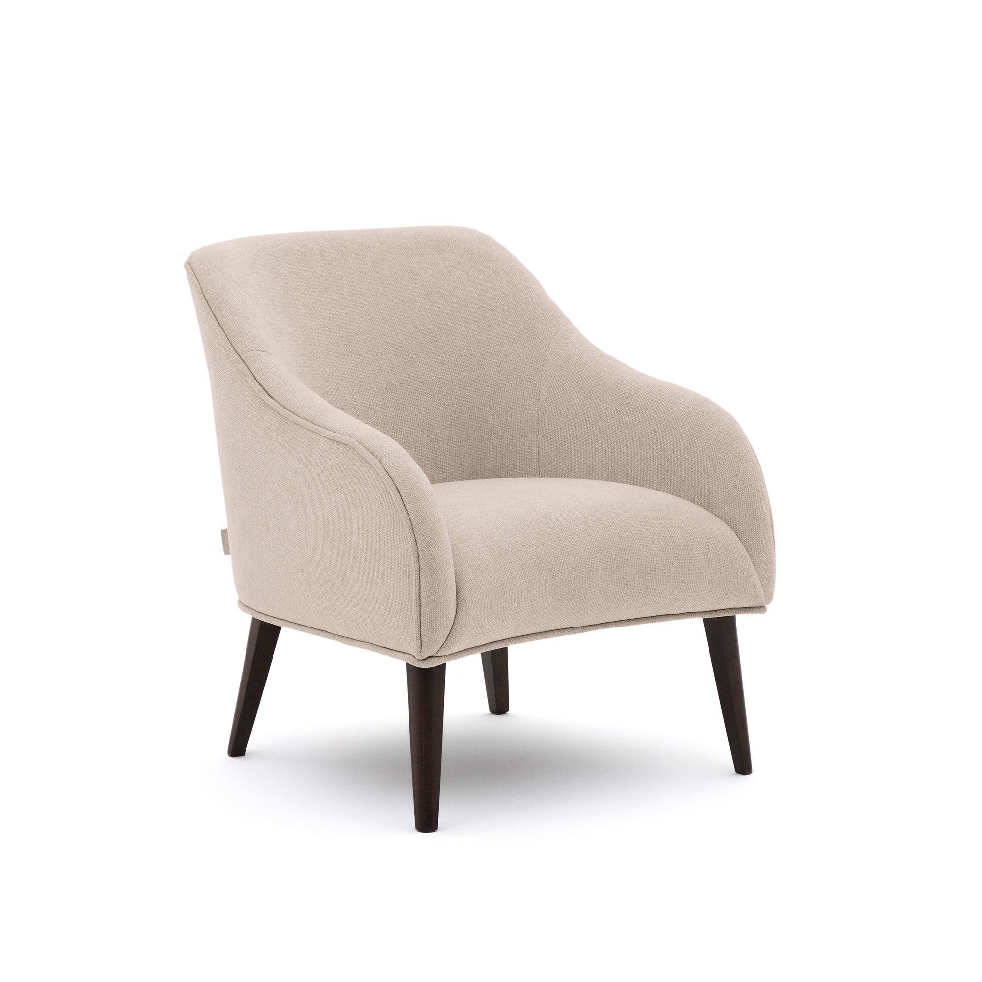 Bobly armchair in beige and with solid beech wood in a wenge finish FSC Mix Credit - Product Image