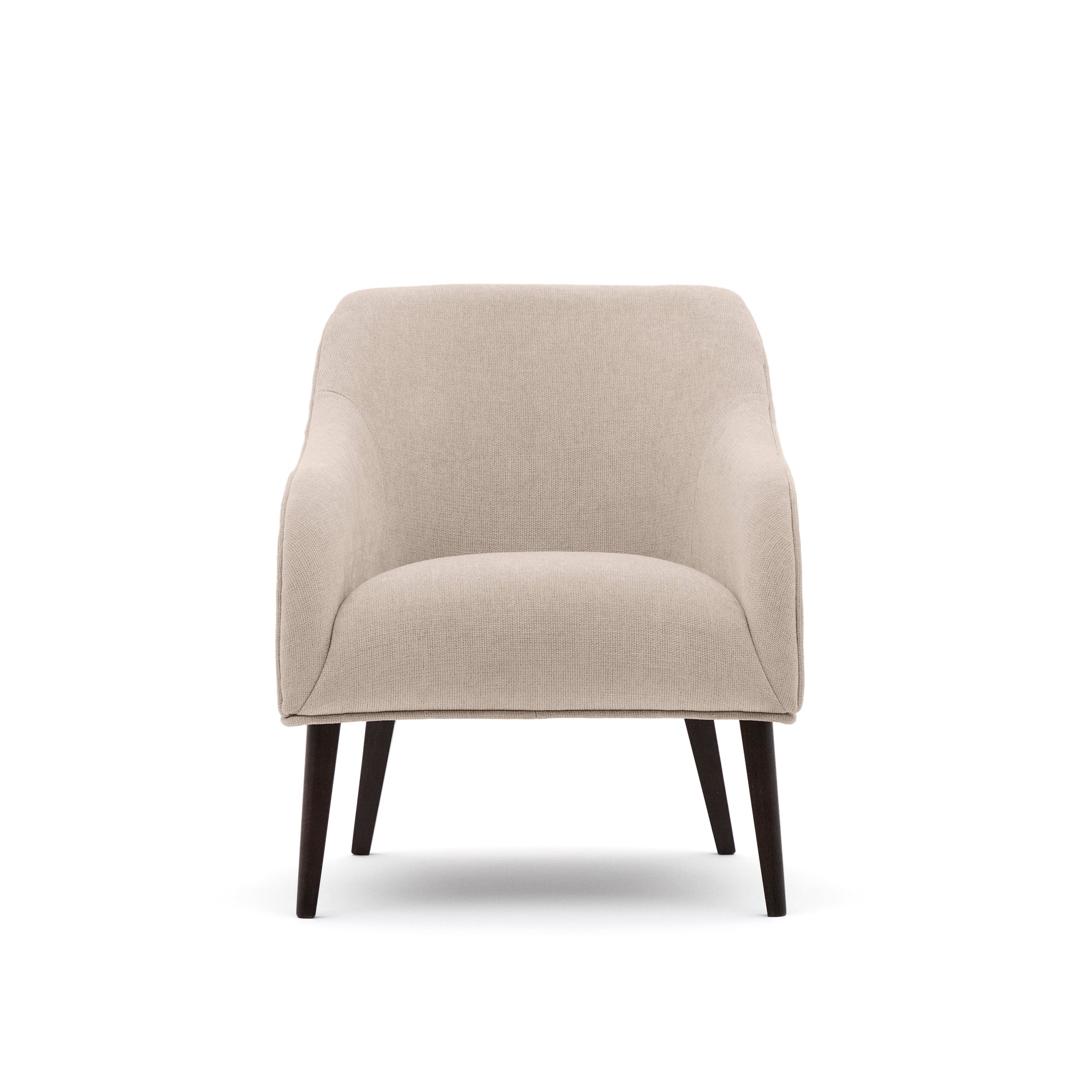 Bobly armchair in beige and with solid beech wood in a wenge finish FSC Mix Credit - Product Image