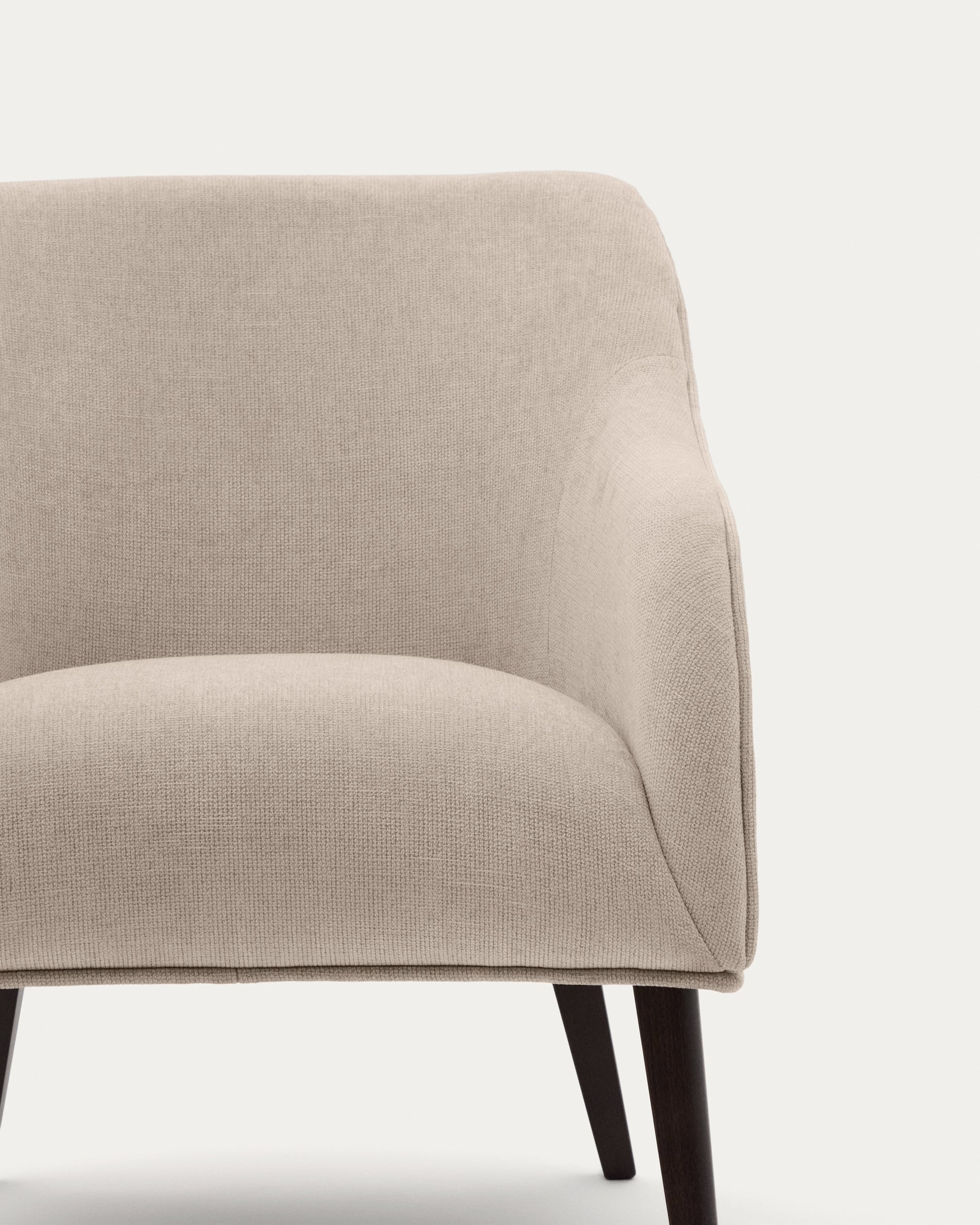 Bobly armchair in beige and with solid beech wood in a wenge finish FSC Mix Credit - Detail
