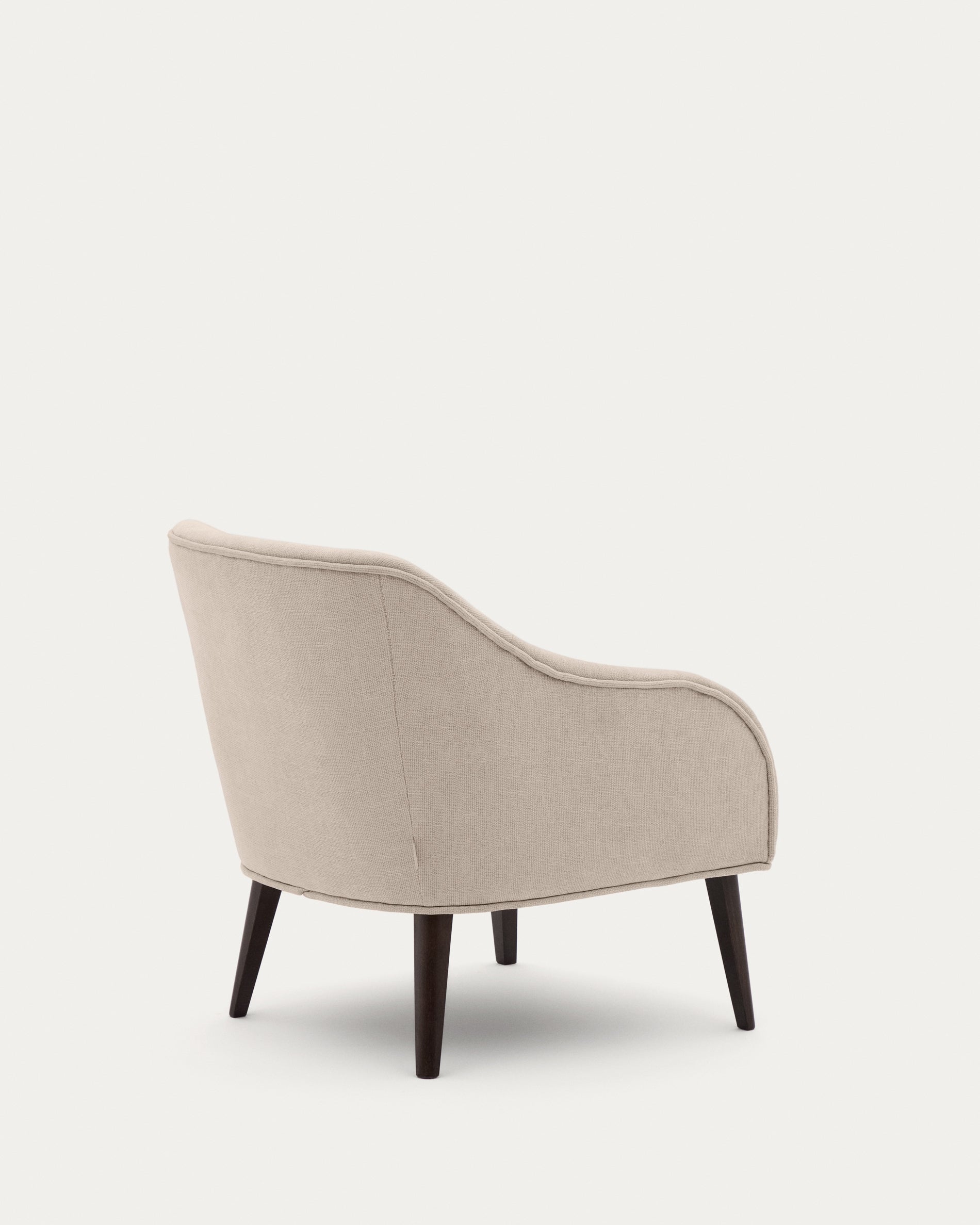 Bobly armchair in beige and with solid beech wood in a wenge finish FSC Mix Credit - Product View