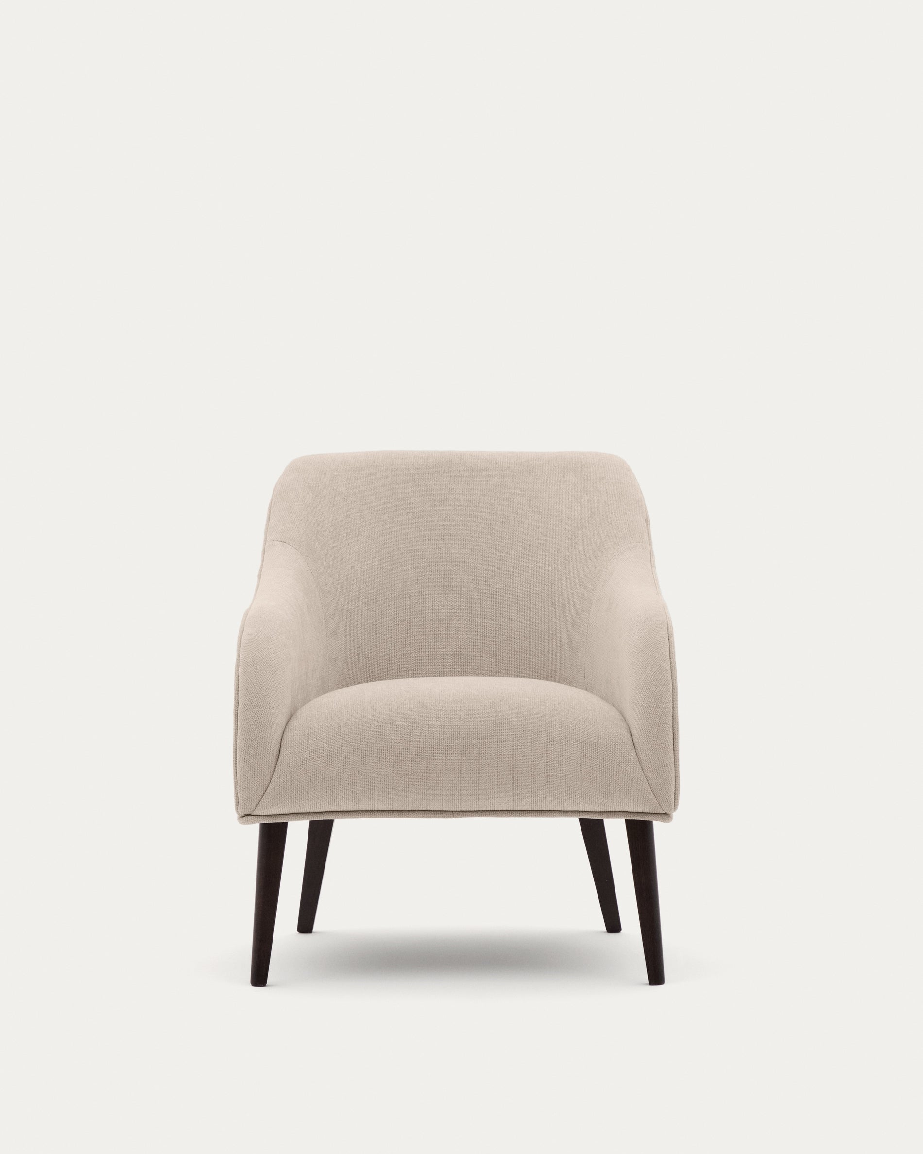 Bobly armchair in beige and with solid beech wood in a wenge finish FSC Mix Credit - Product View