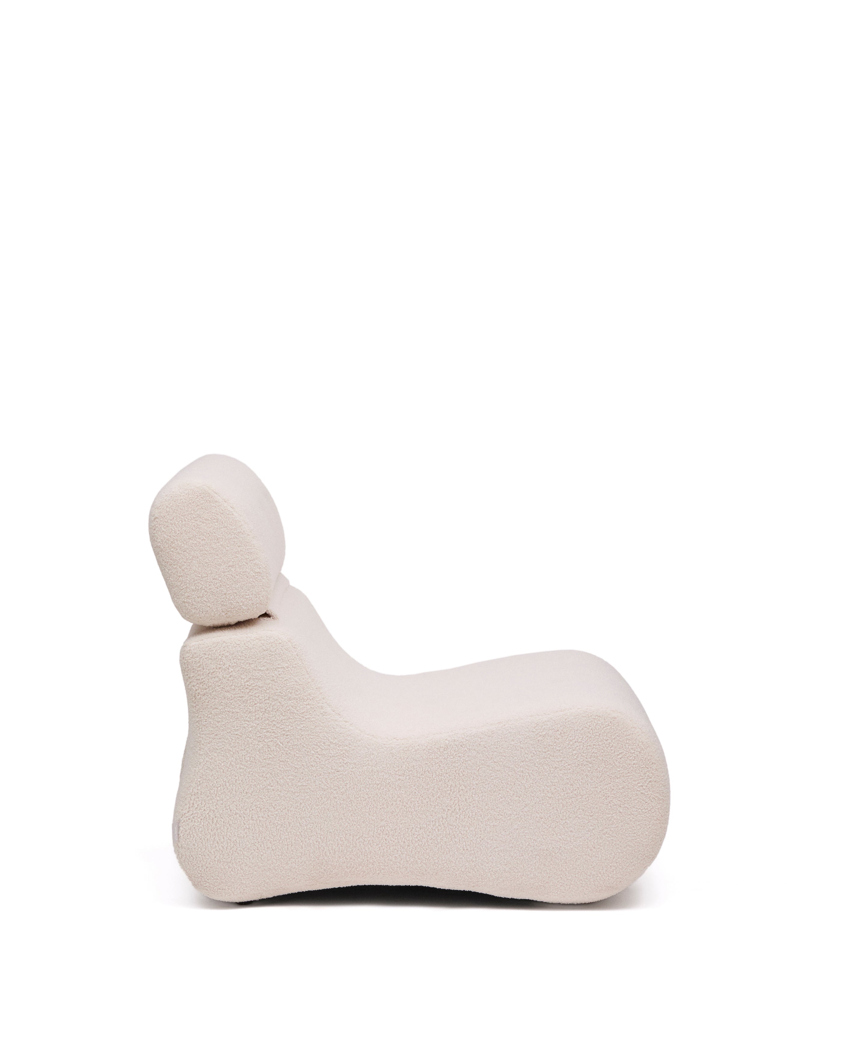 Club ecru-coloured, bouclé armchair - Product Image