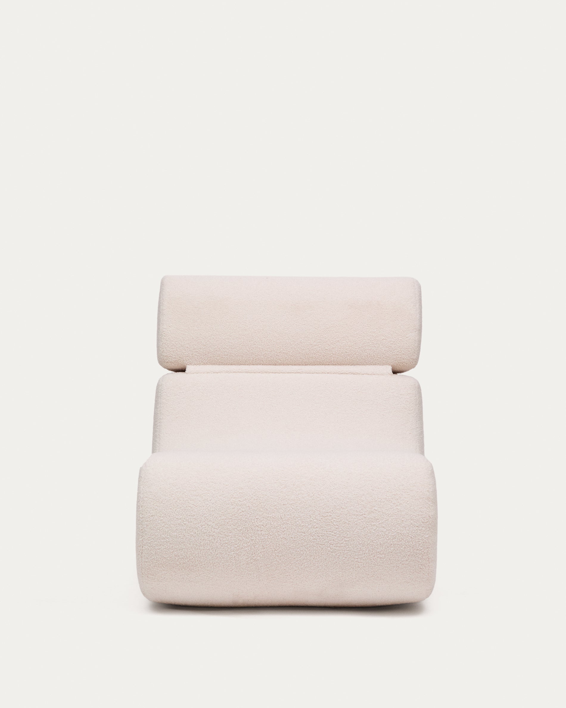 Club ecru-coloured, bouclé armchair - Product View