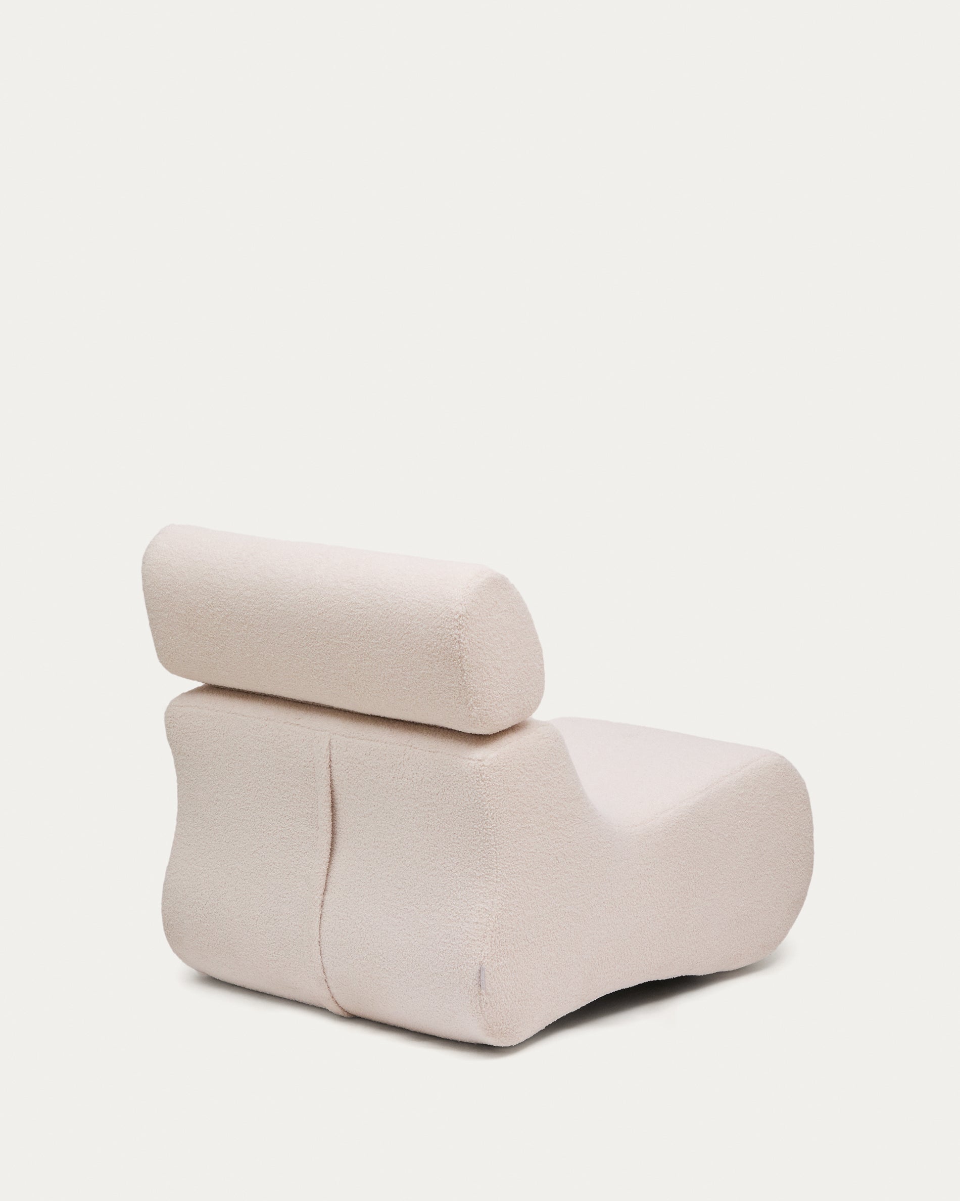 Club ecru-coloured, bouclé armchair - Product View