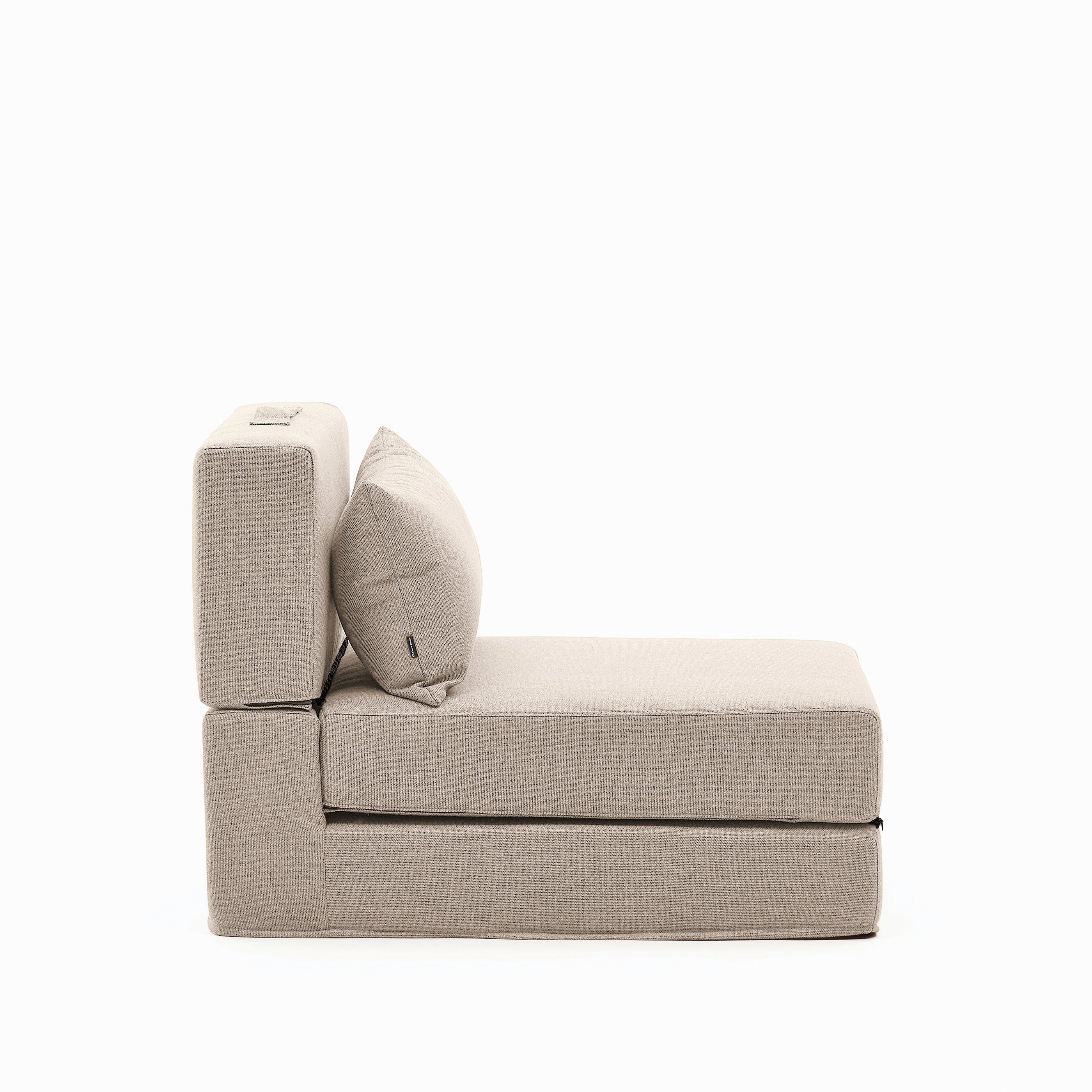 Arty beige, convertible pouffe/bed 70 x 89 (200) cm - Product Image