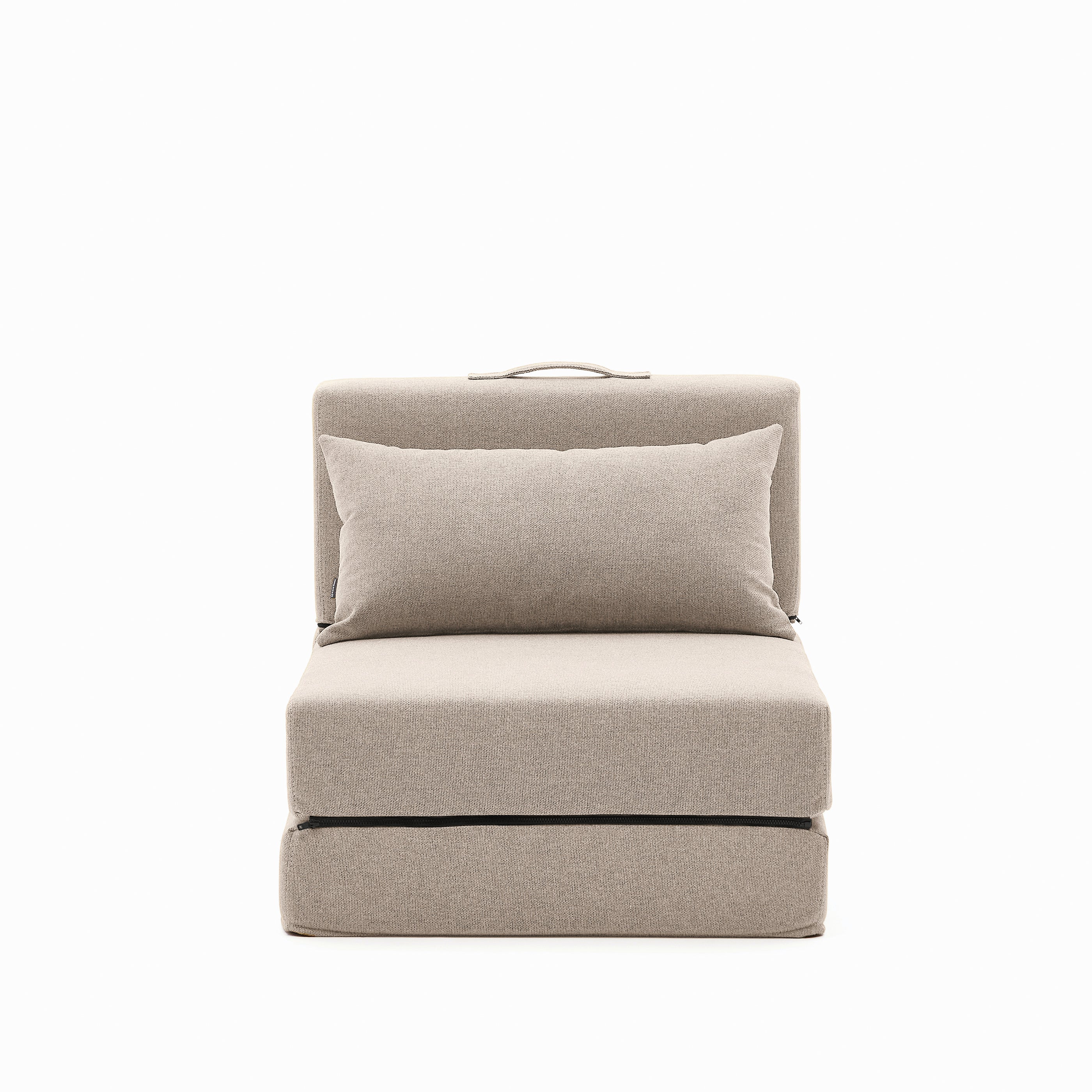 Arty beige, convertible pouffe/bed 70 x 89 (200) cm - Product Image