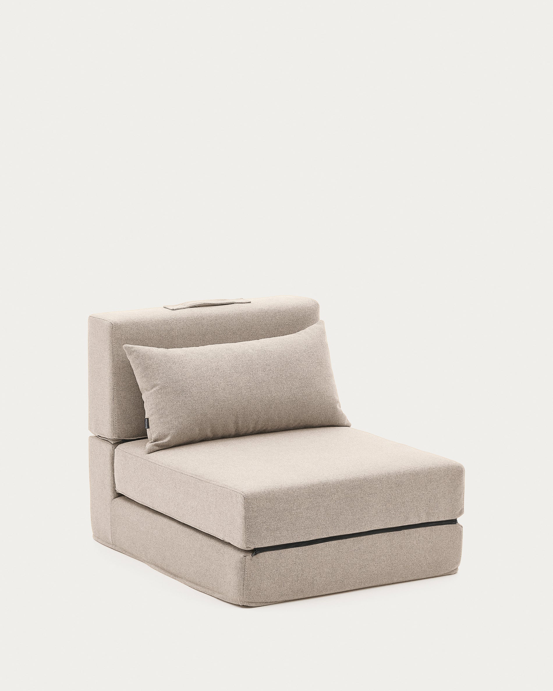 Arty beige, convertible pouffe/bed 70 x 89 (200) cm - Product View