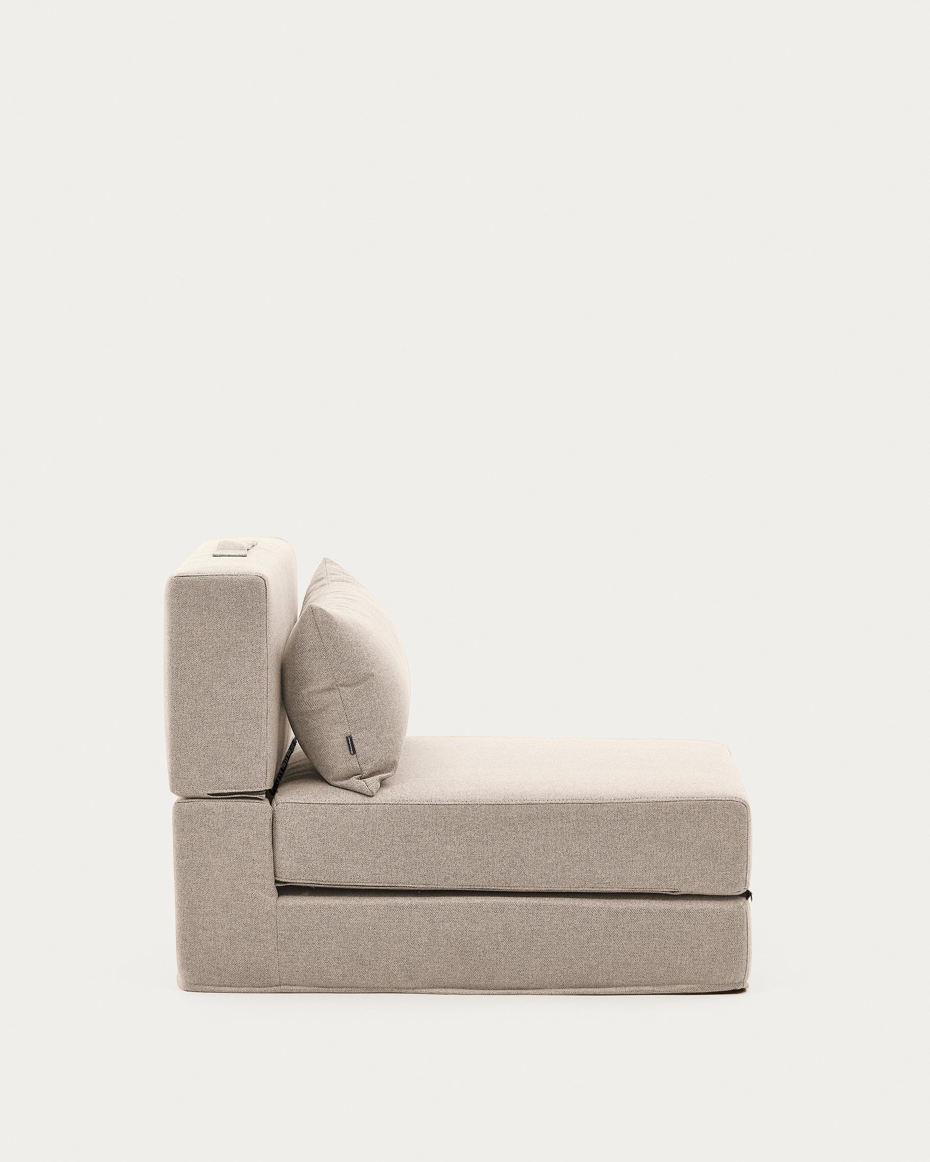 Arty beige, convertible pouffe/bed 70 x 89 (200) cm - Product View
