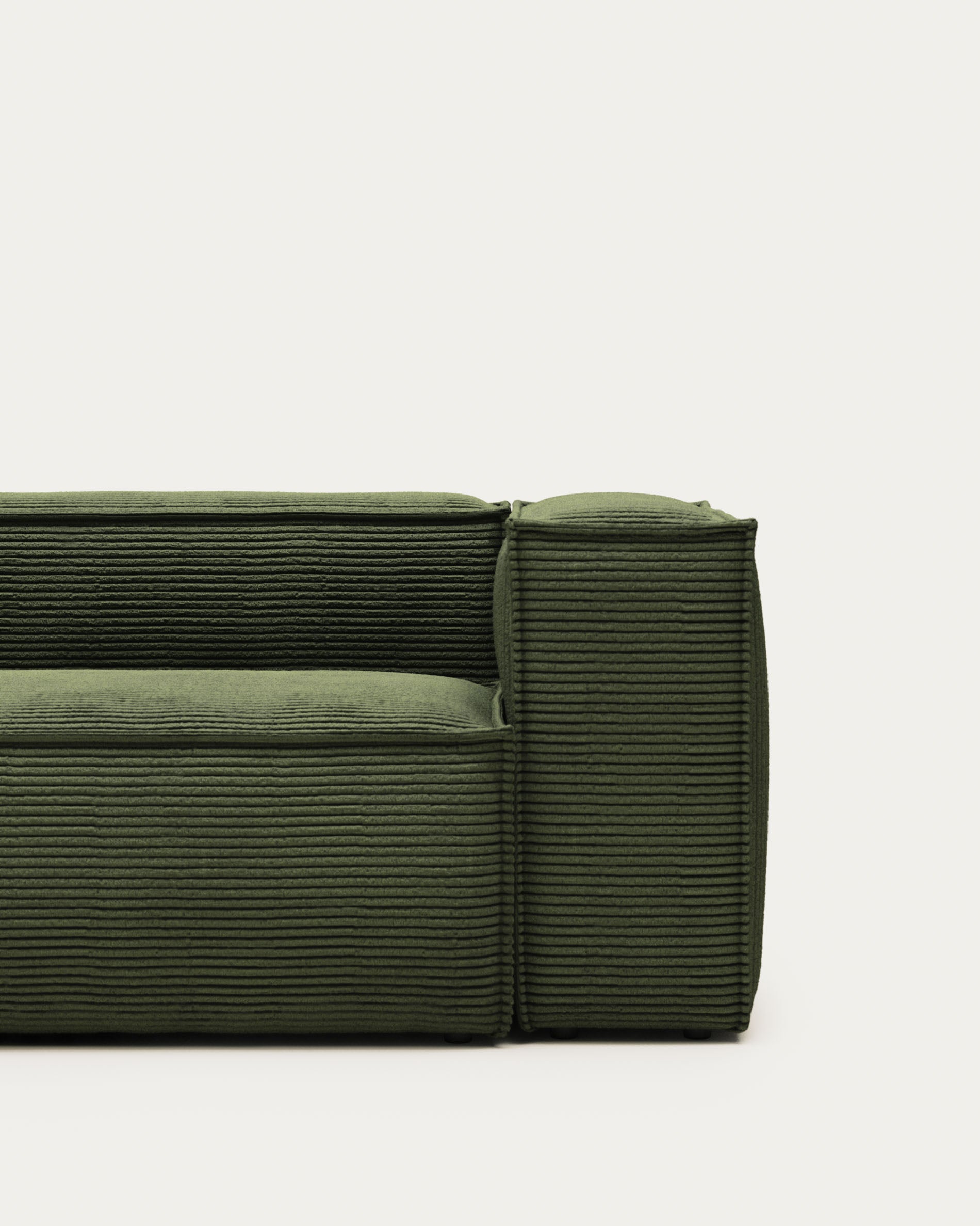 Blok 3-seater sofa in green thick corduroy 240cm FSC Mix Credit - Detail