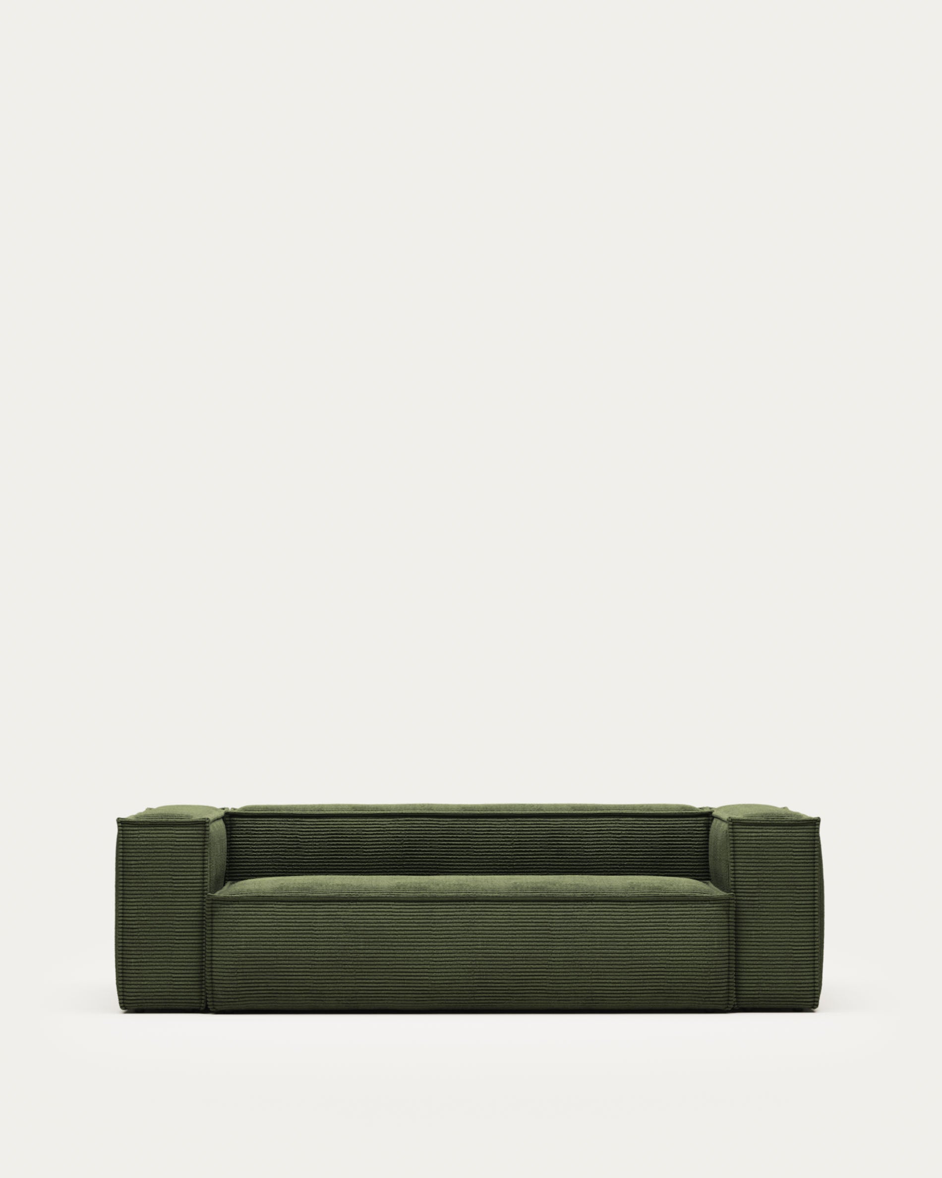 Blok 3-seater sofa in green thick corduroy 240cm FSC Mix Credit - Product View