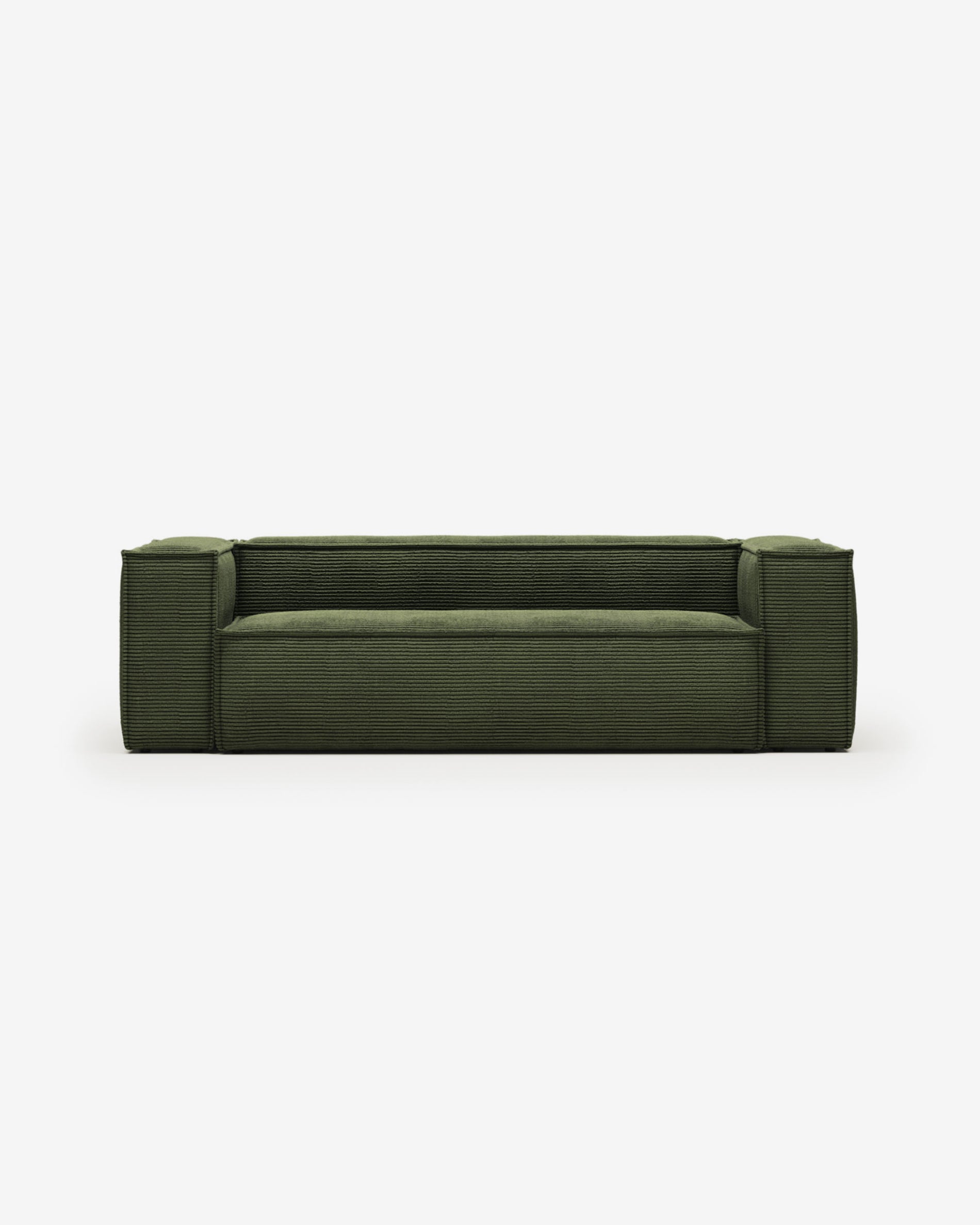 Blok 3-seater sofa in green thick corduroy 240cm FSC Mix Credit - Product View