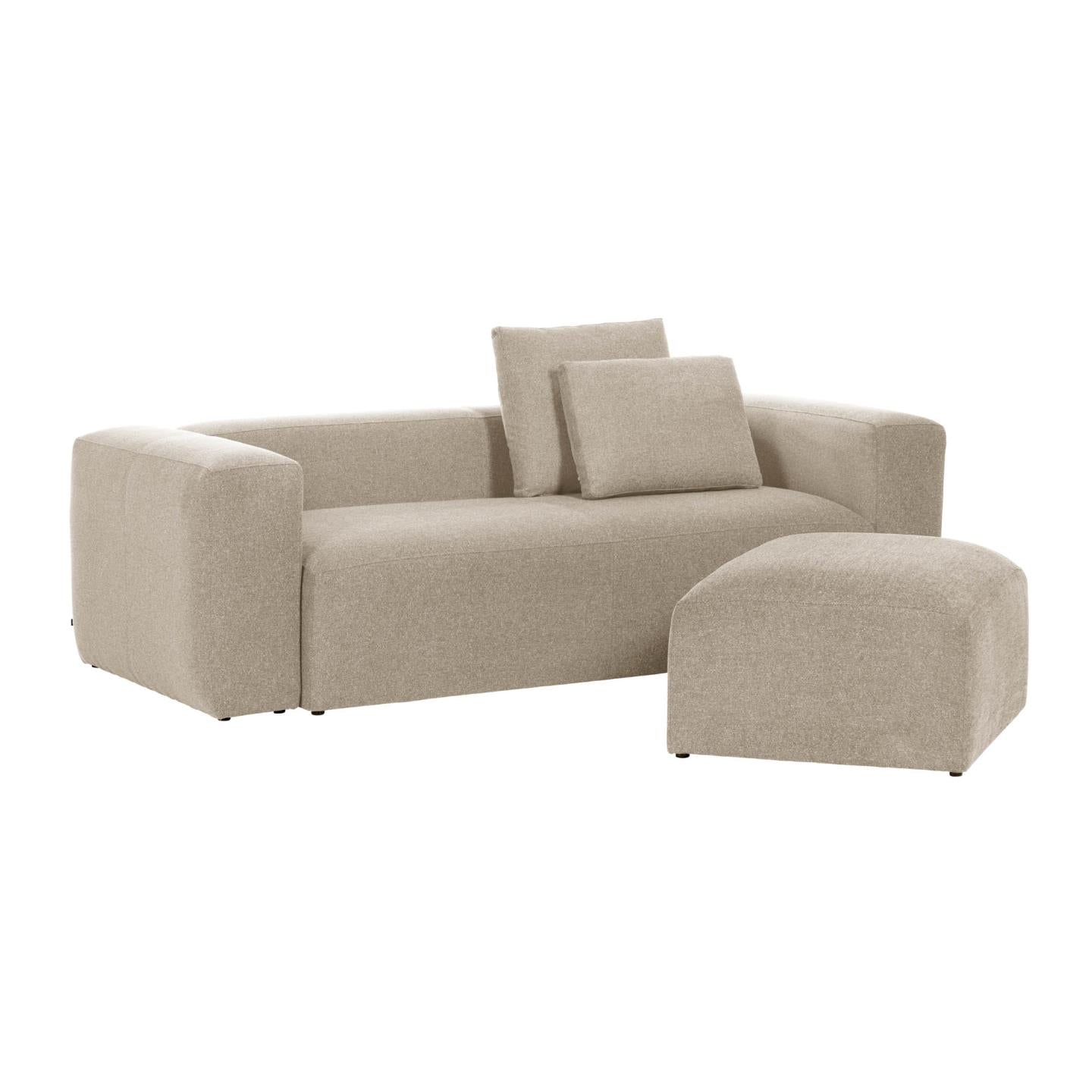 Blok 2-seater beige chenille sofa 210cm FSC Mix Credit - Product Image