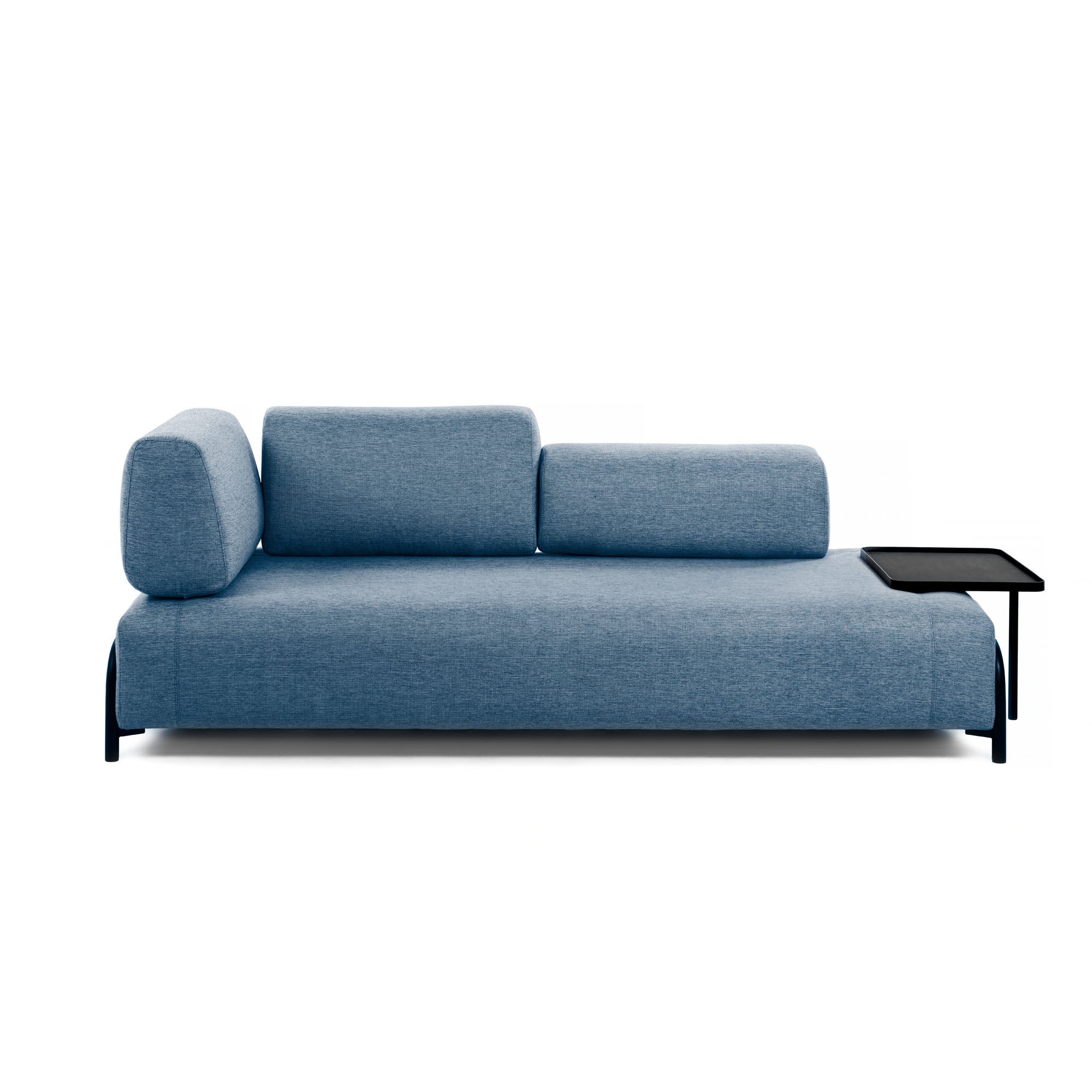 Compo 3 seater sofa with large tray in blue, 252 cm - Product Image
