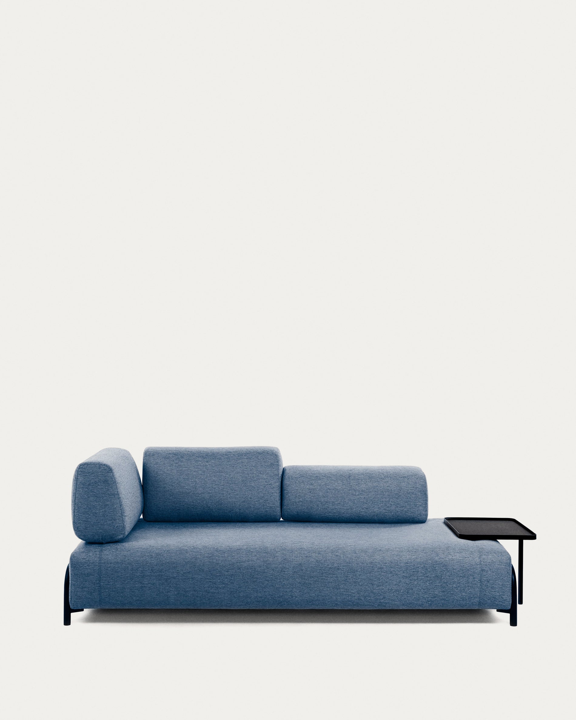 Compo 3 seater sofa with large tray in blue, 252 cm - Product View