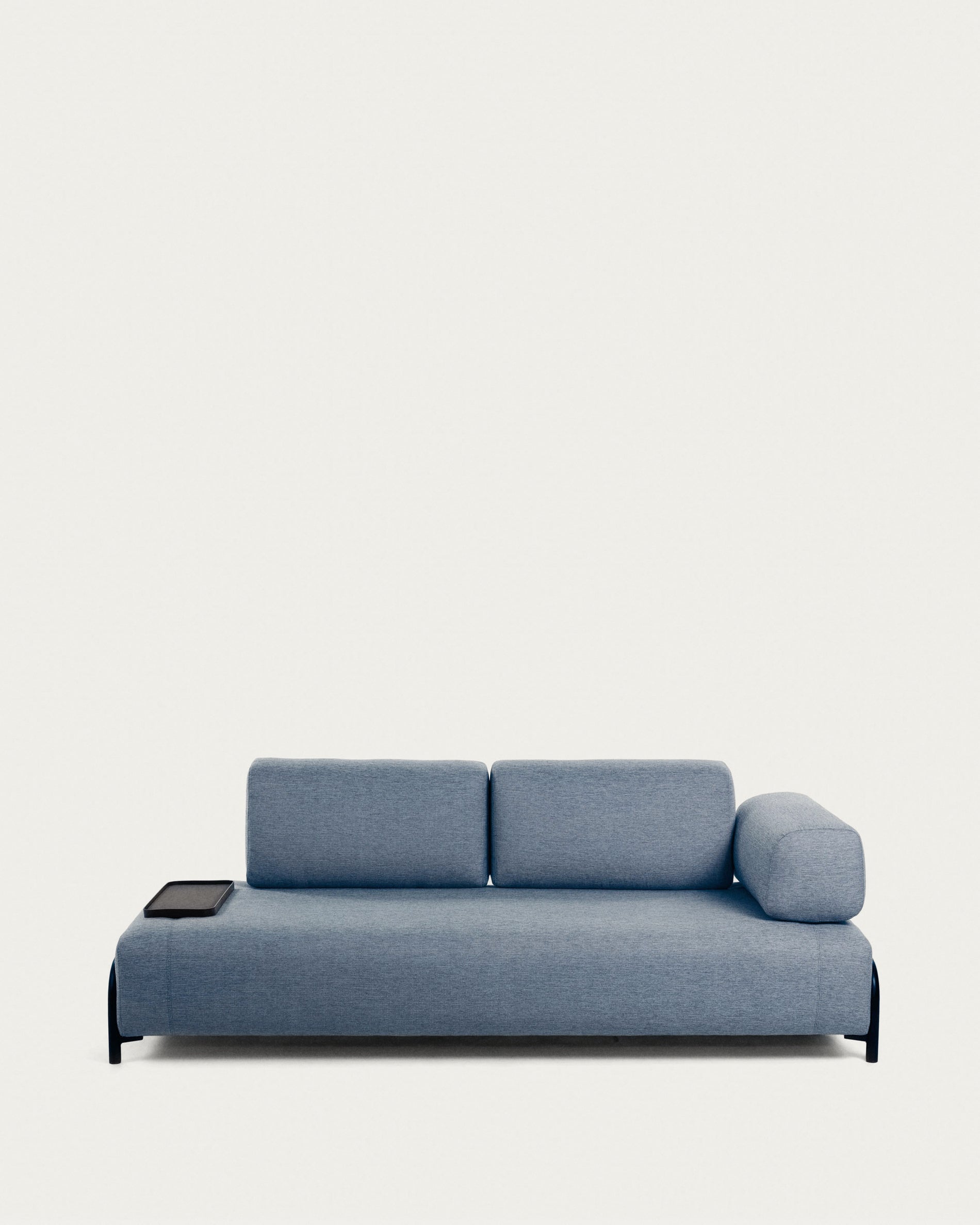Compo 3-seater sofa in blue with small tray 232 cm - Product View