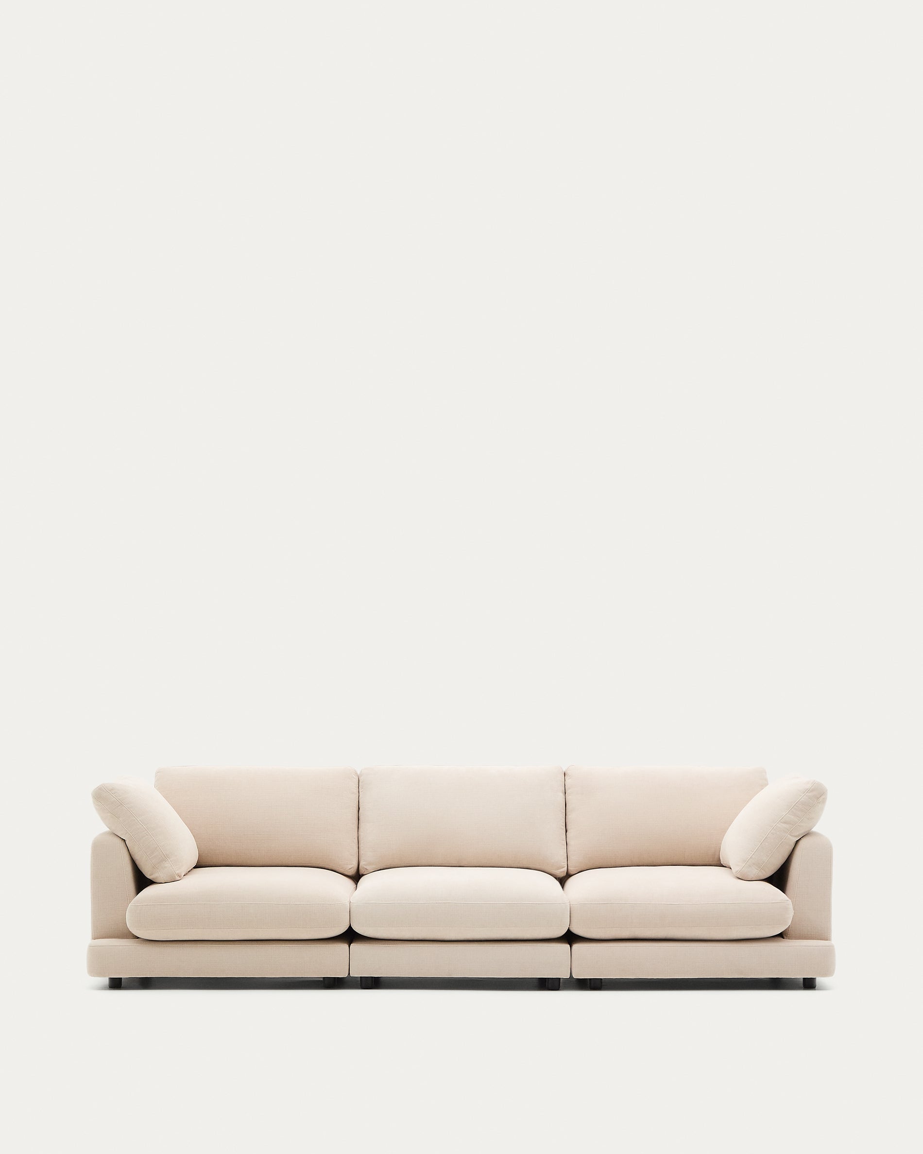 Gala 4-seater beige chenille sofa FSC Mix Credit 300cm - Product View