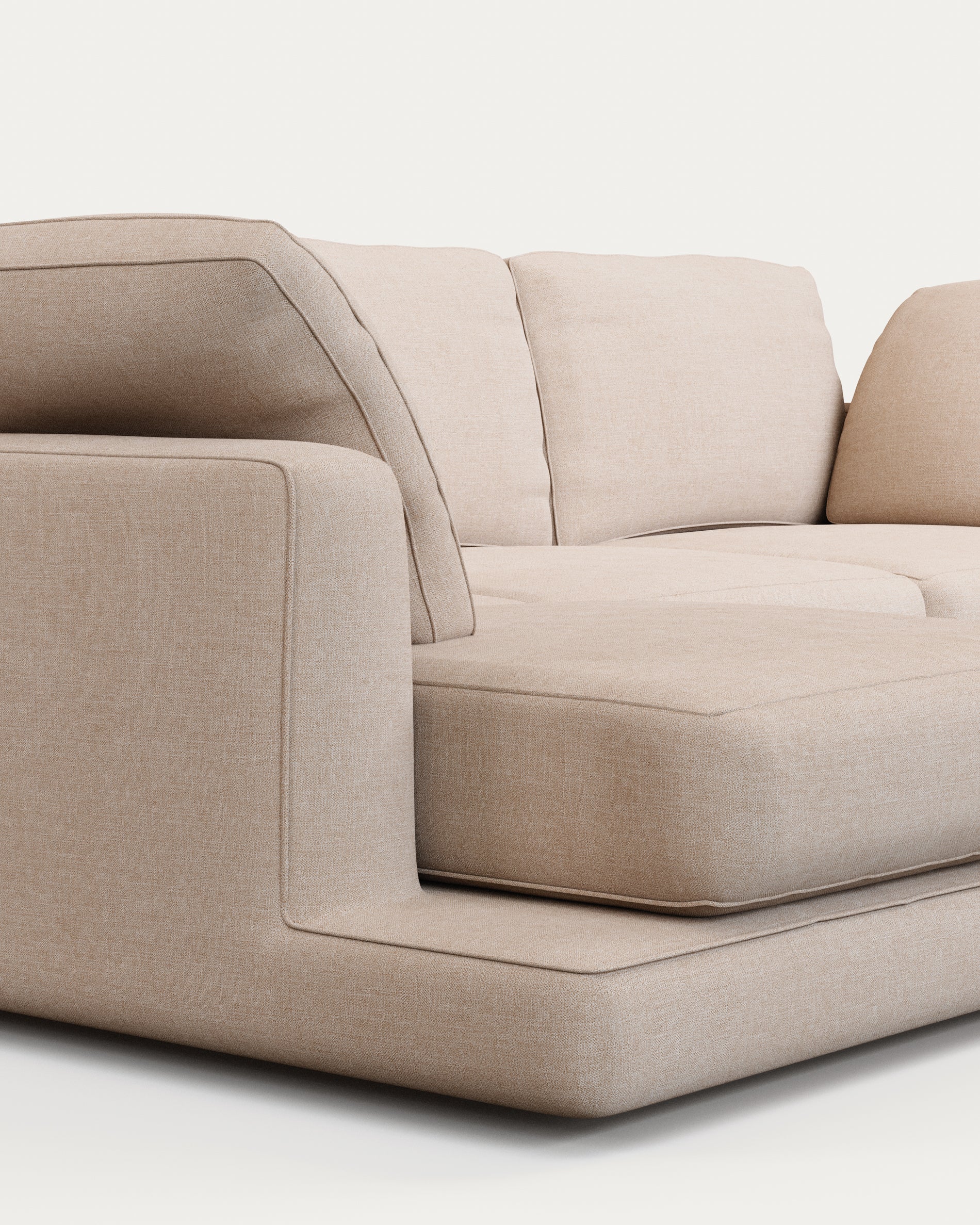 Gala 4-seater sofa with left chaise longue beige 300cm - Detail
