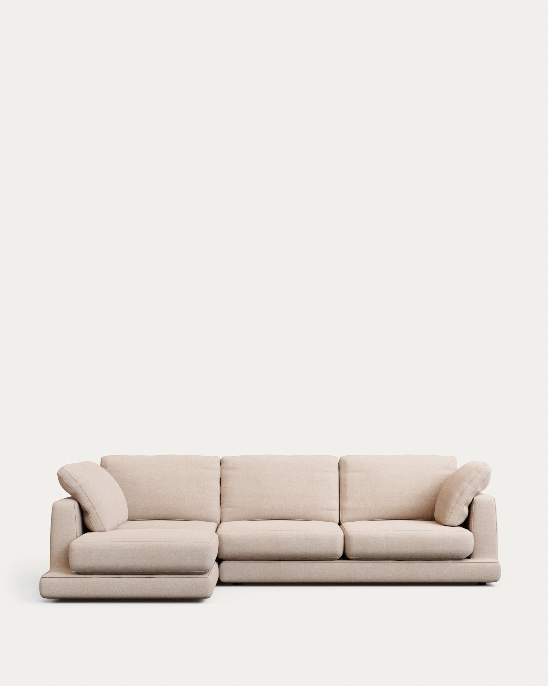 Gala 4-seater sofa with left chaise longue beige 300cm - Product View