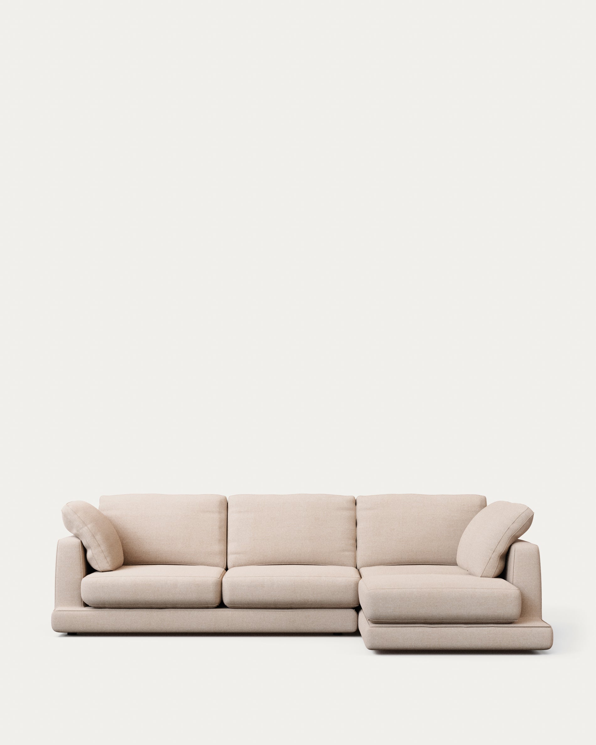 Gala 4-seater sofa with right chaise longue beige, 300cm - Product View