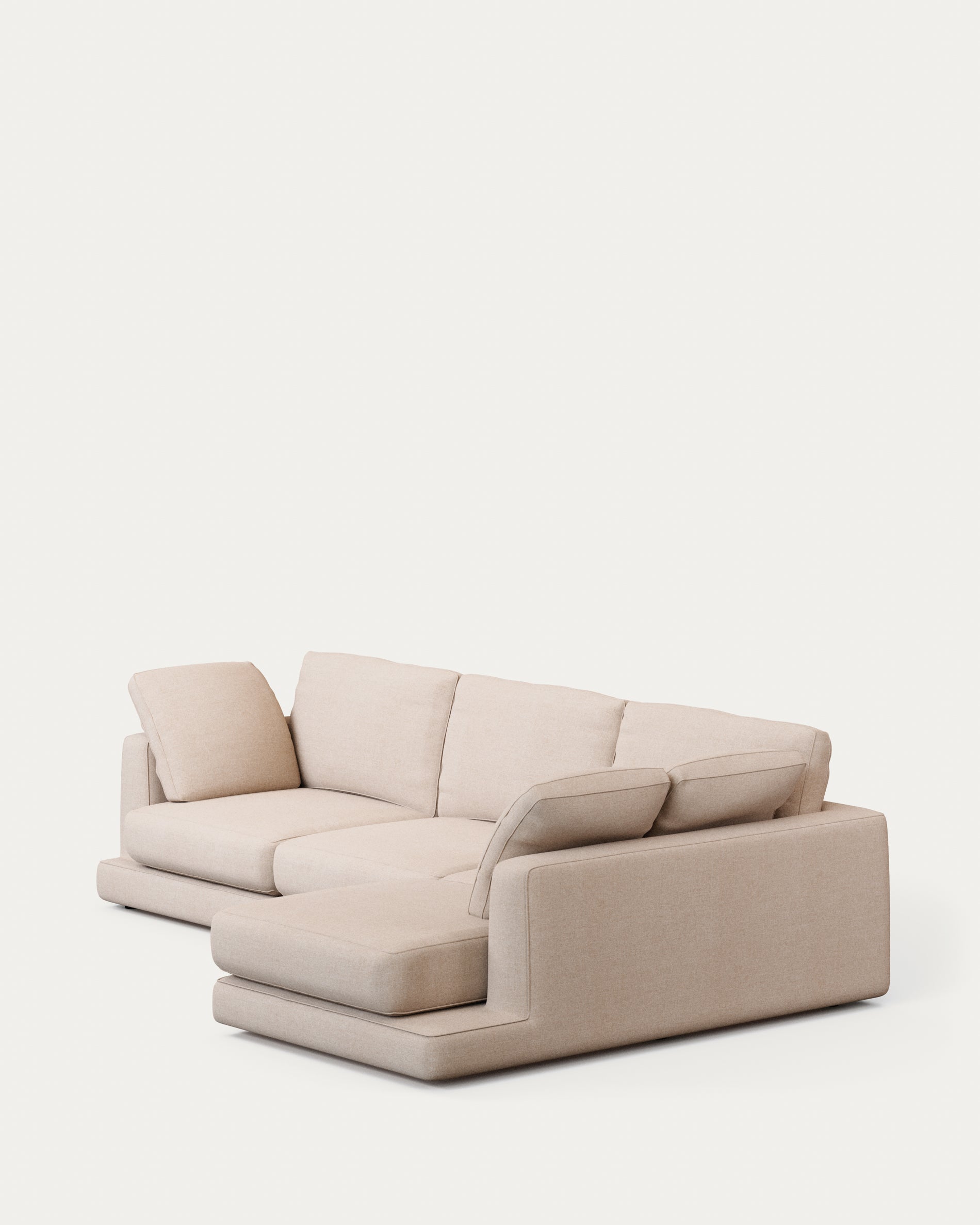 Gala 4-seater sofa with right chaise longue beige, 300cm - Product View