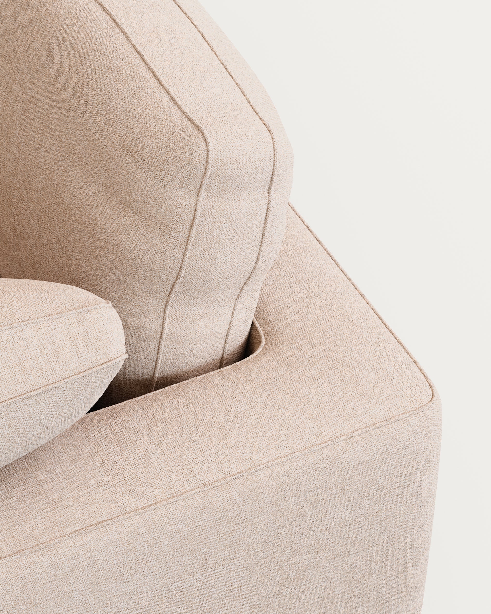 Gala 3-seater sofa with double chaise longue beige, 210cm - Detail