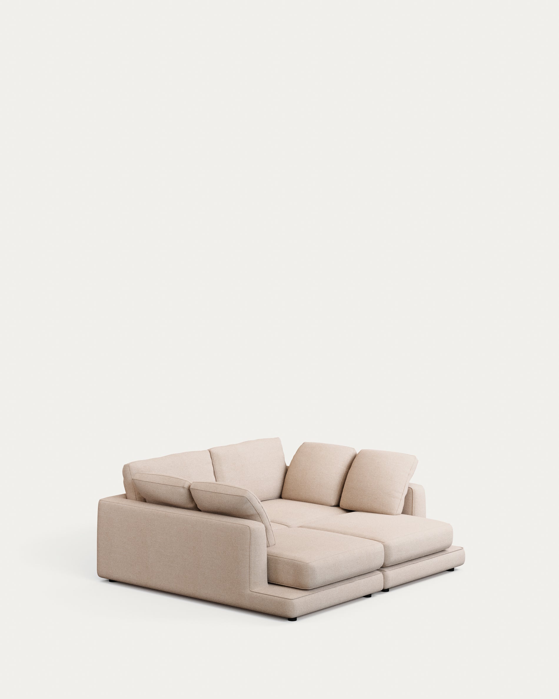 Gala 3-seater sofa with double chaise longue beige, 210cm - Product View