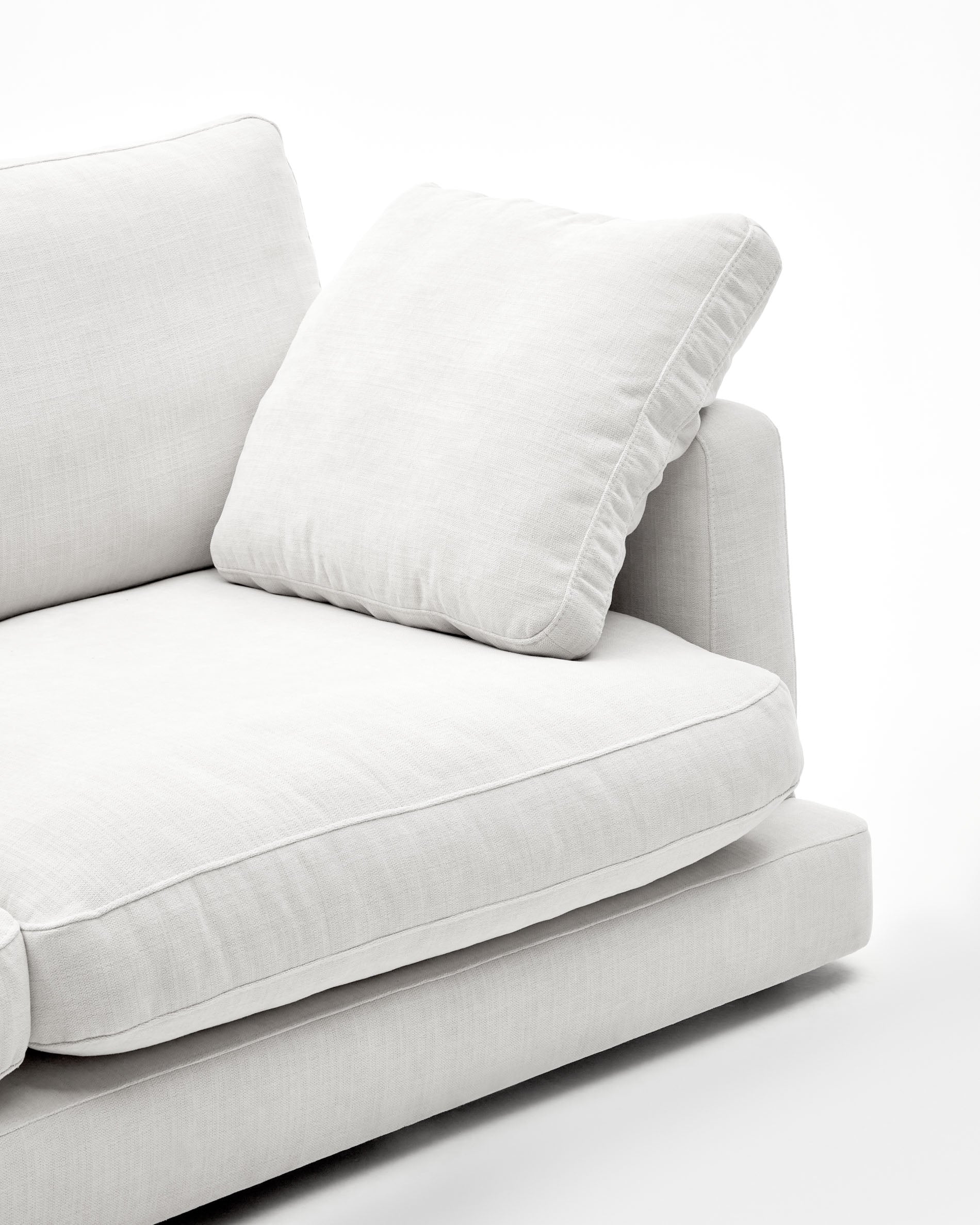 Gala 3-seater white chenille sofa FSC Mix Credit 210cm - Detail