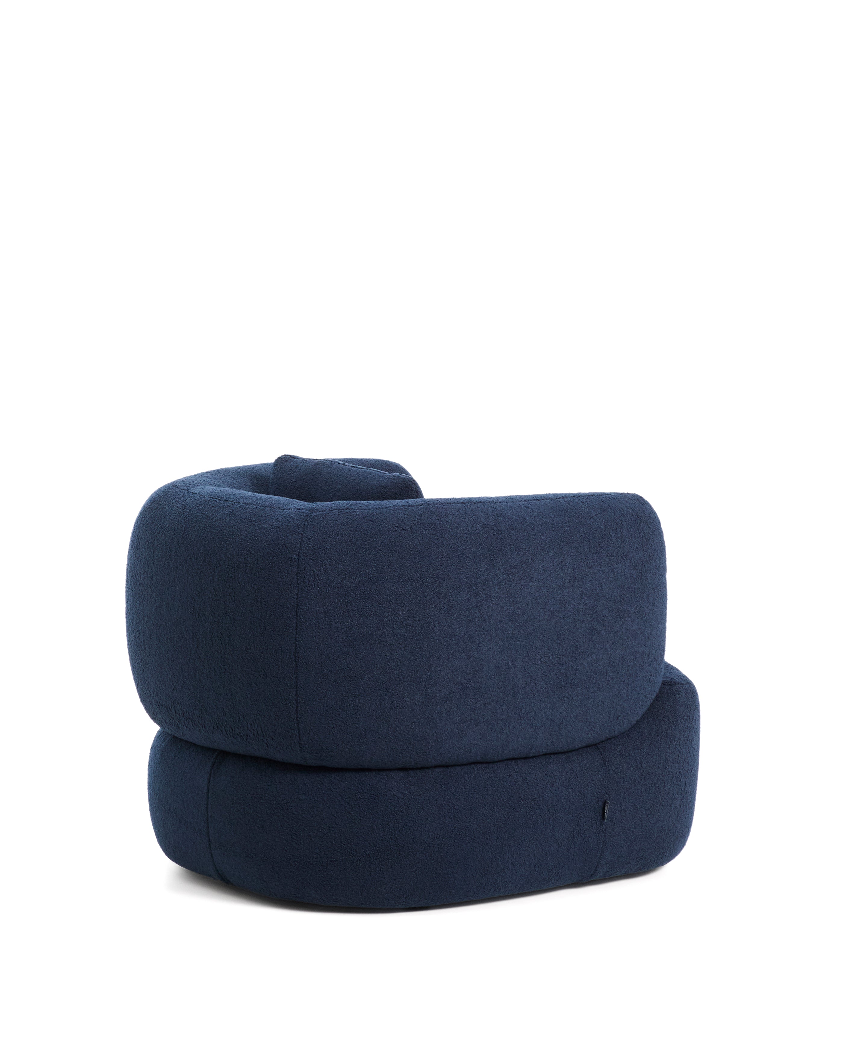 Martina navy blue bouclé armchair with cushion FSC Mix Credit - Product Image