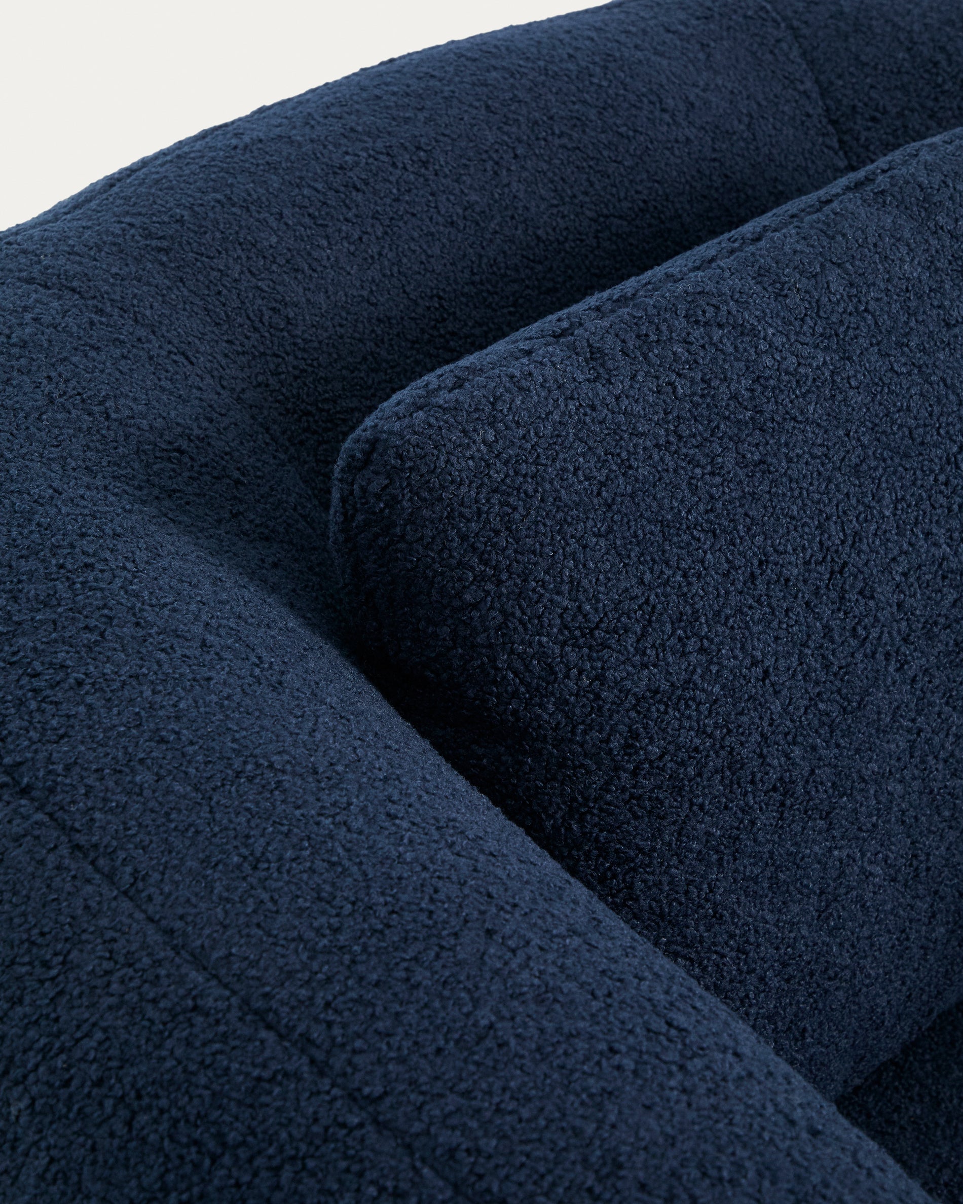 Martina navy blue bouclé armchair with cushion FSC Mix Credit - Detail