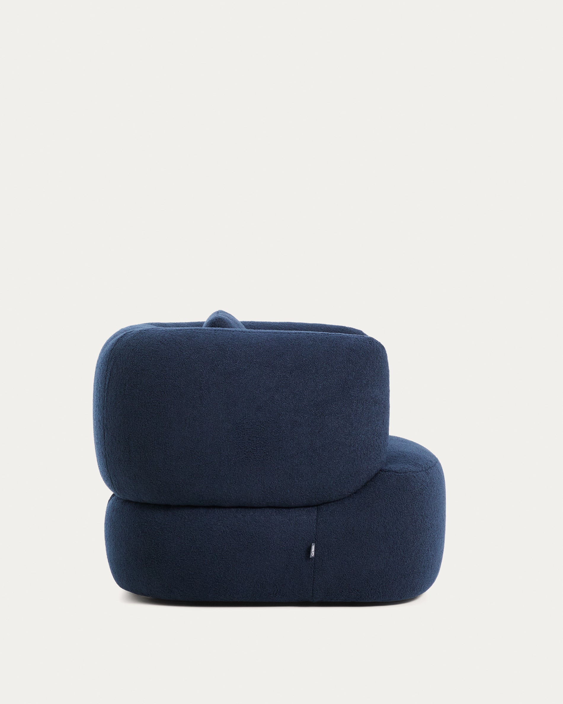 Martina navy blue bouclé armchair with cushion FSC Mix Credit - Product View