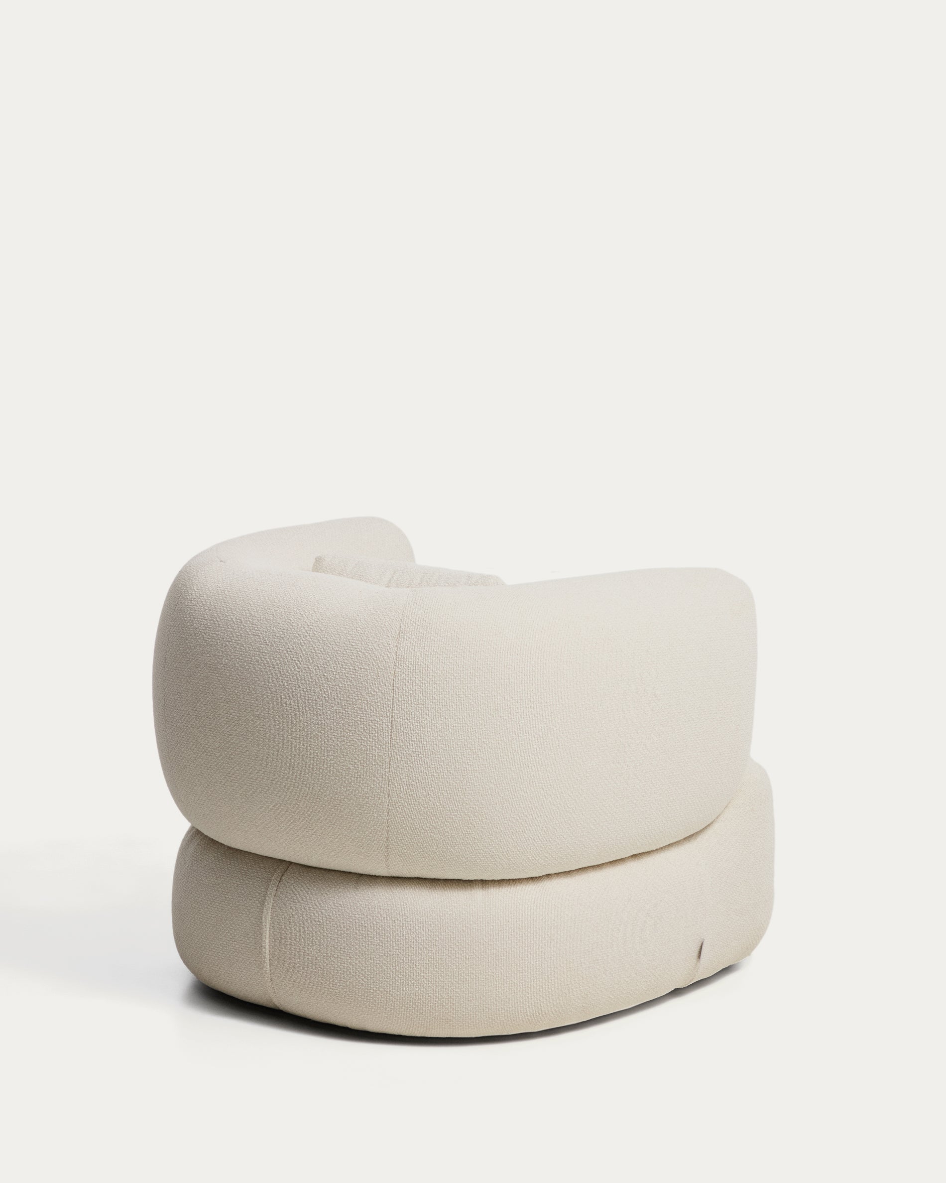 Martina ecru chenille swivel armchair with cushion FSC Mix Credit - Product View