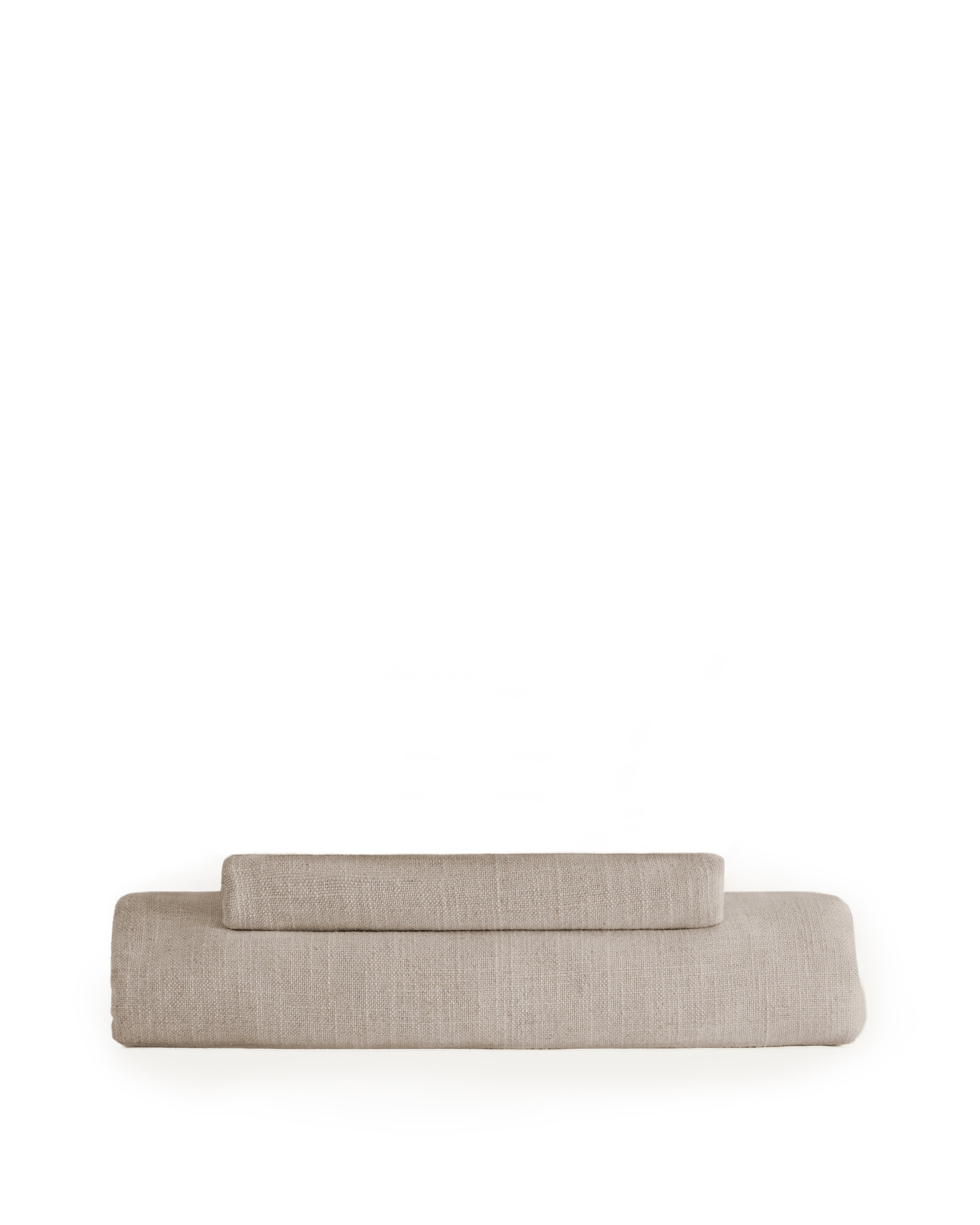 Anarela linen pouffe cover, 80 x 80 cm - Product Image