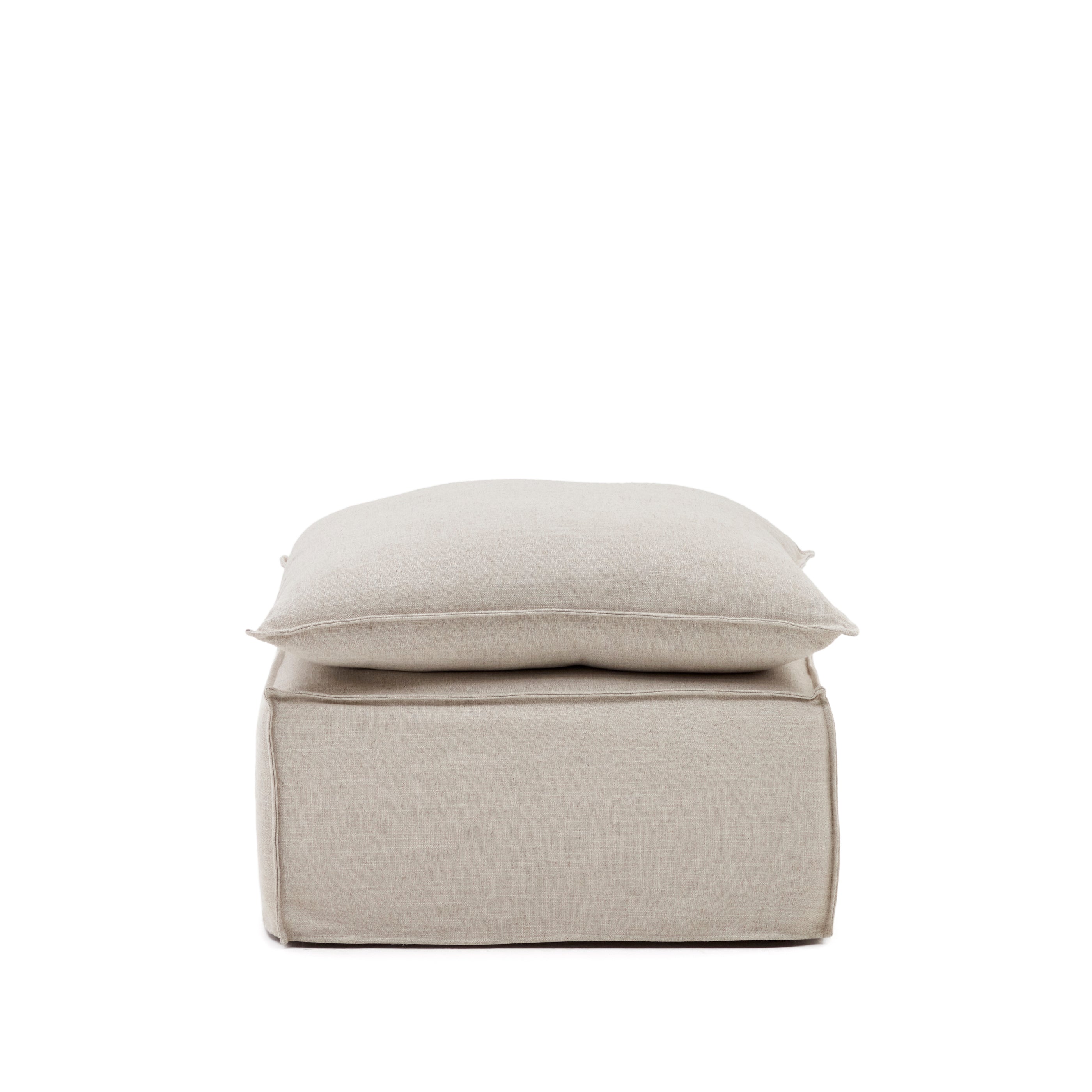 Anarela linen pouffe cover, 80 x 80 cm - Product Image