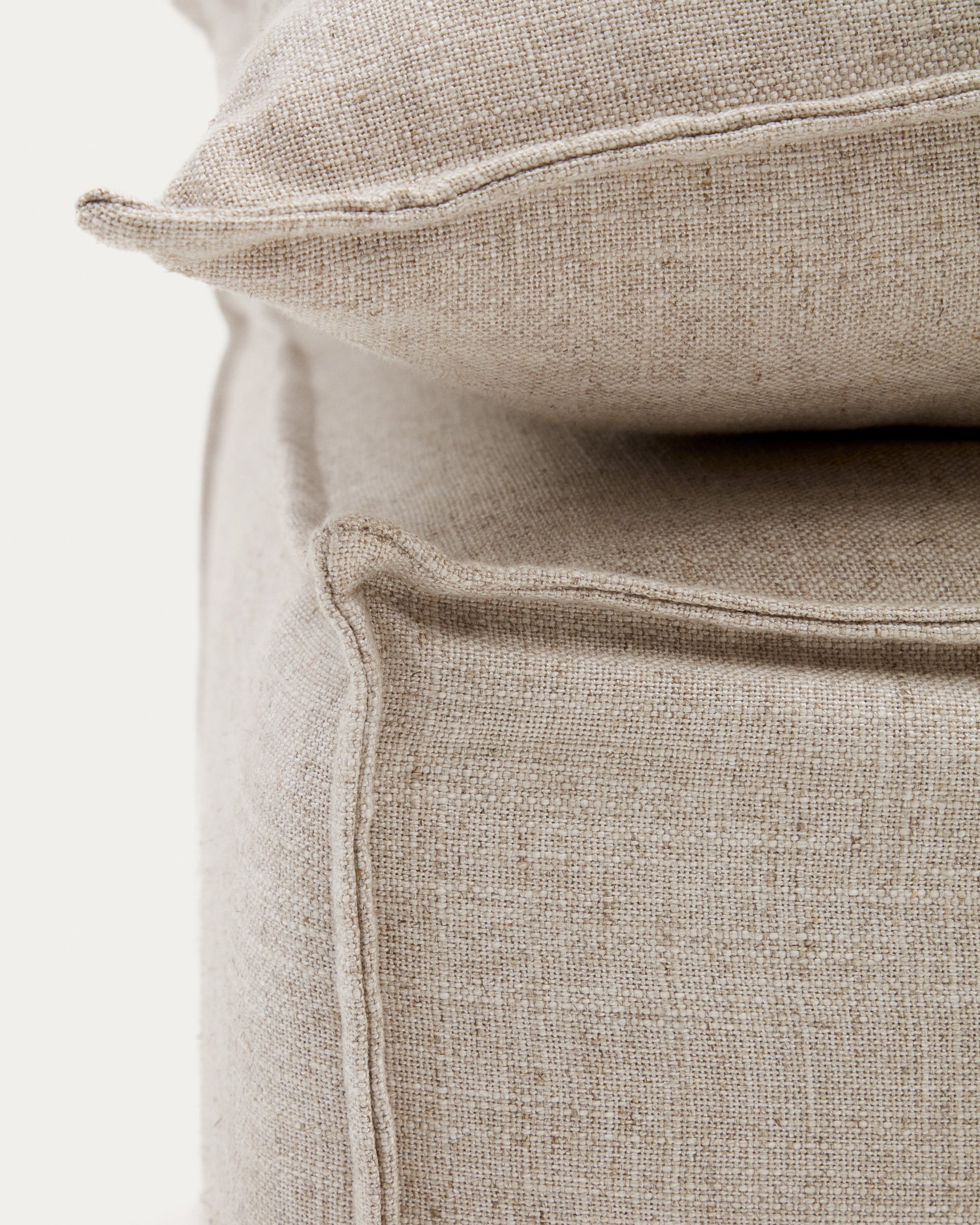 Anarela linen pouffe cover, 80 x 80 cm - Detail