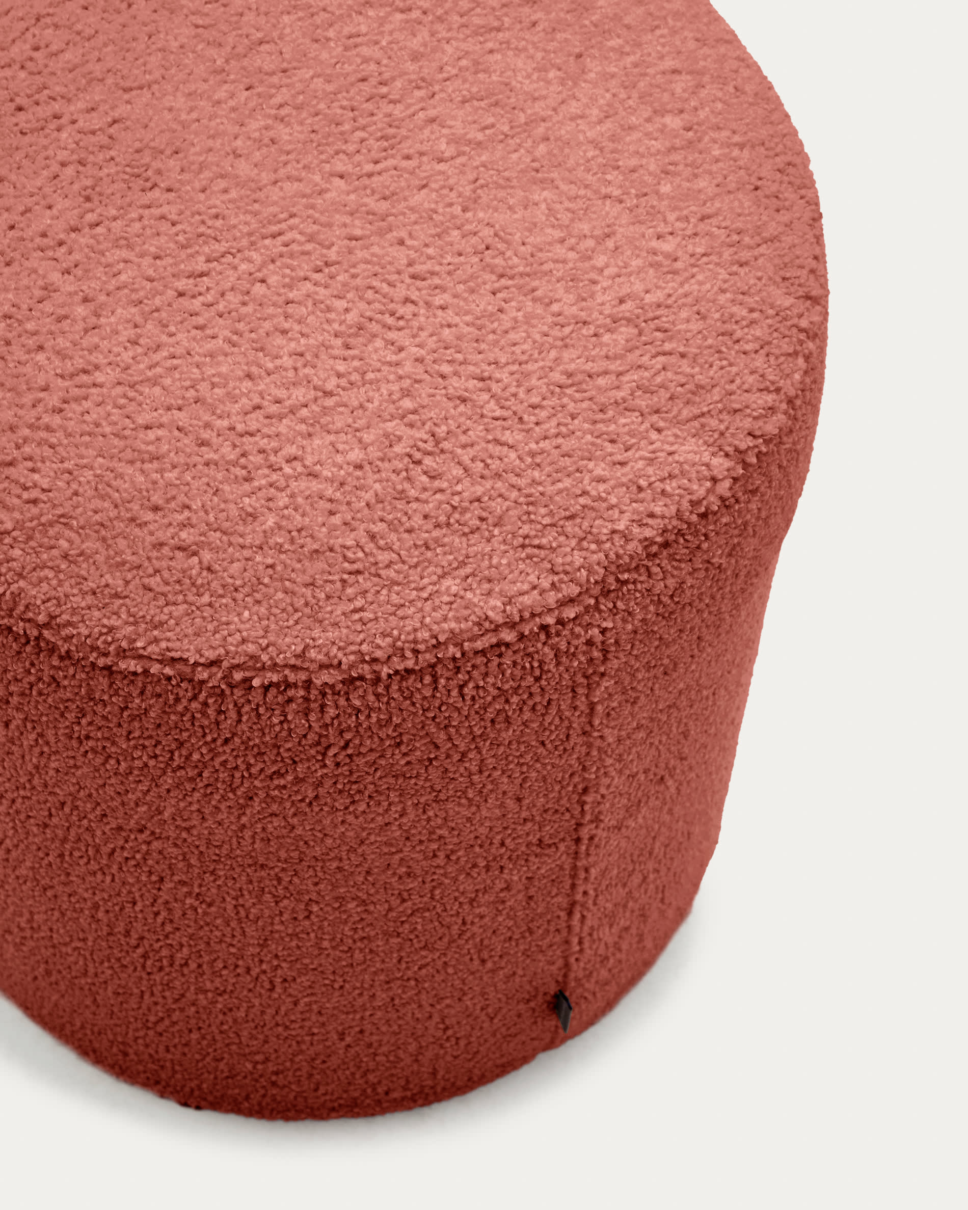 Kaeli lábtartó levehető terrakotta bouclé huzattal, Ø 43 cm